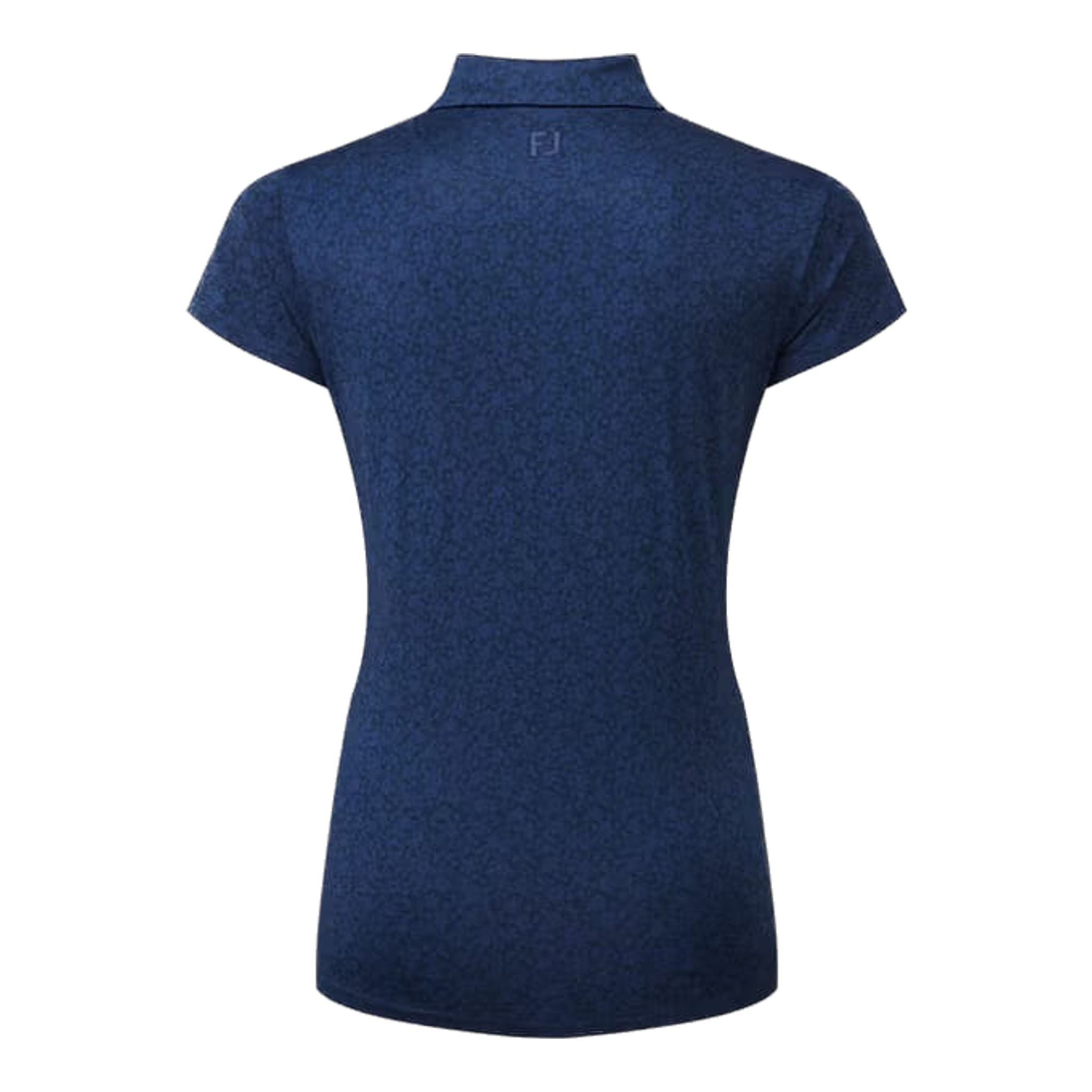 Polo da donna Footjoy con maniche a cappuccio in filo di Scozia e motivo floreale dipinto