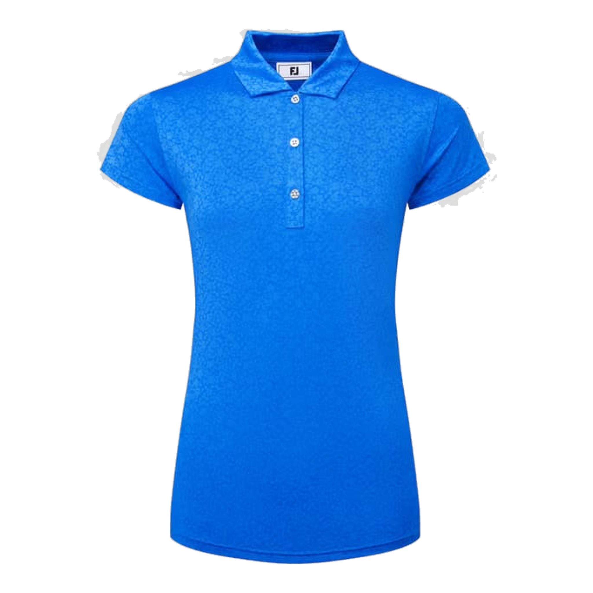 Polo da donna Footjoy con maniche a cappuccio in filo di Scozia e motivo floreale dipinto