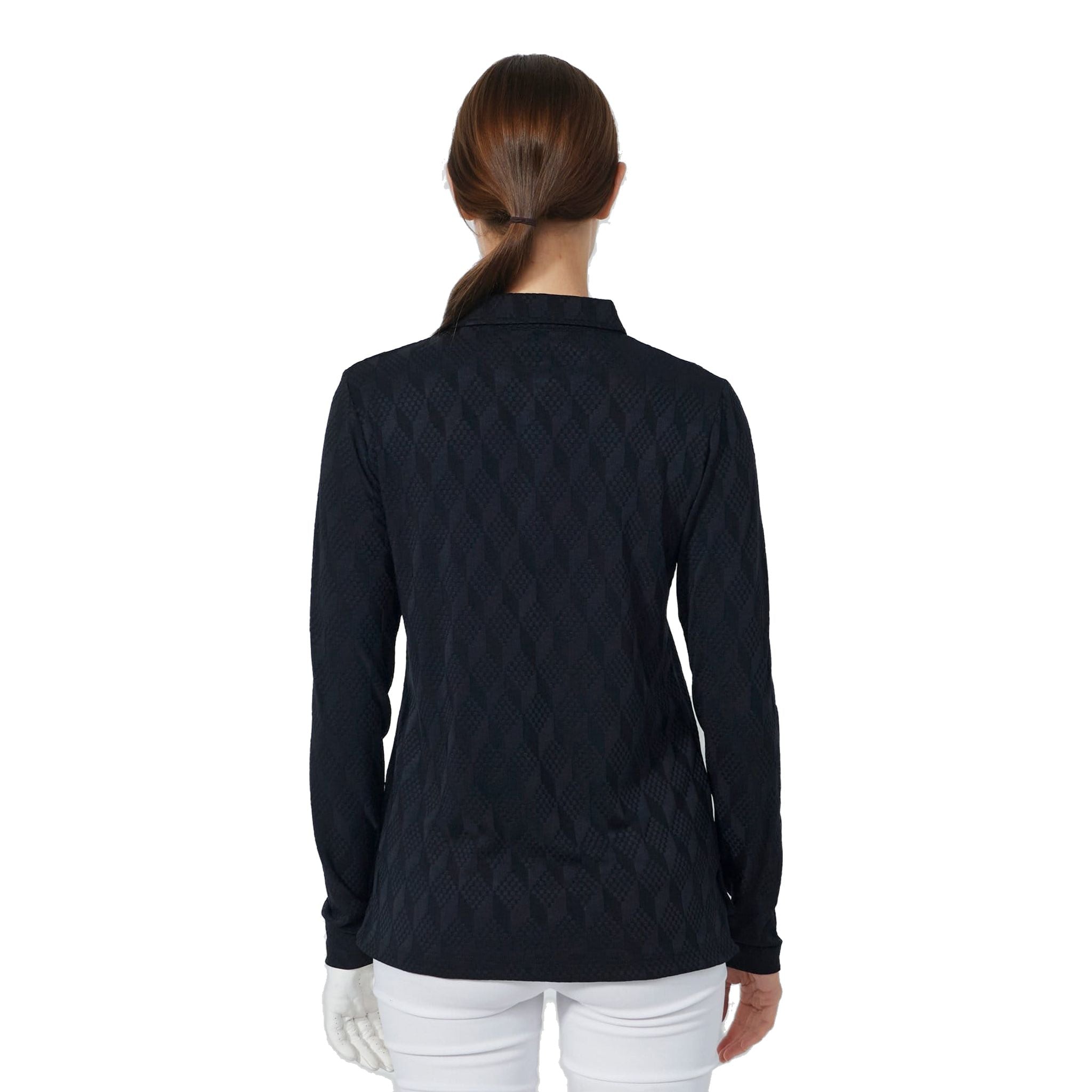 Polo da donna con grafica sportiva in jaquard