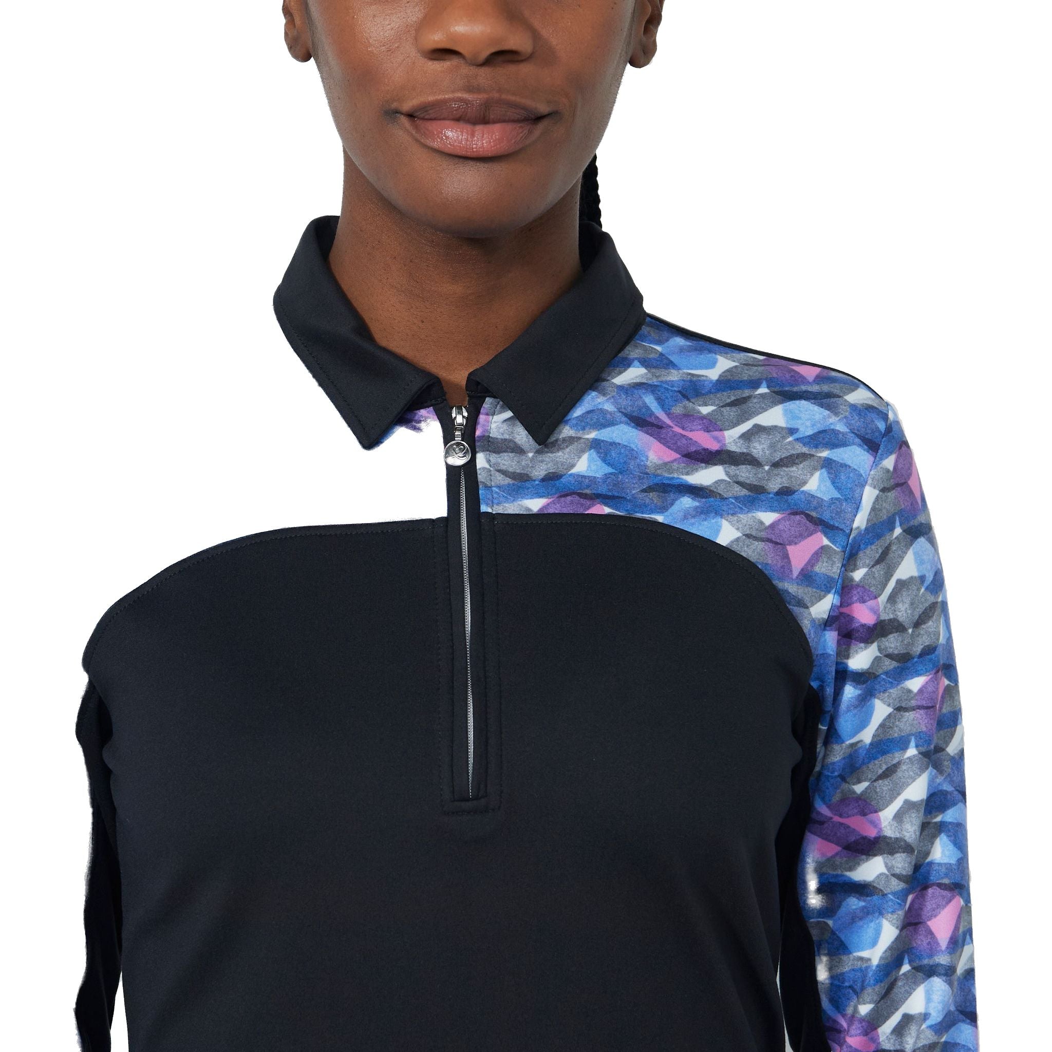 Polo da donna con stampa sportiva quotidiana color pesca