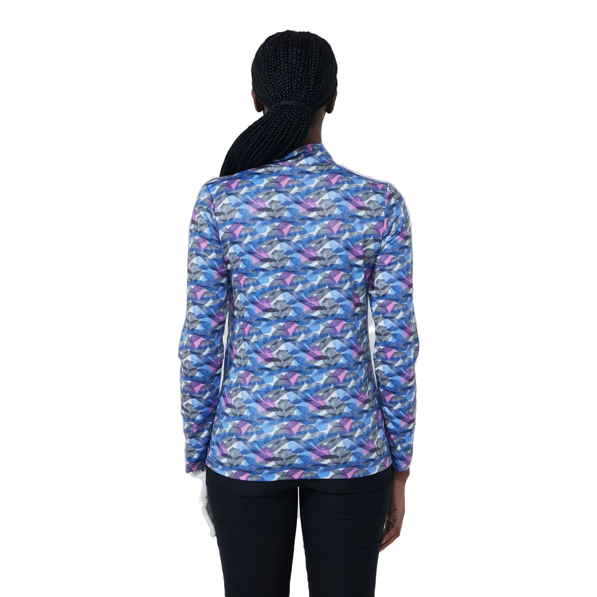 Polo da donna con stampa sportiva quotidiana effetto pesca