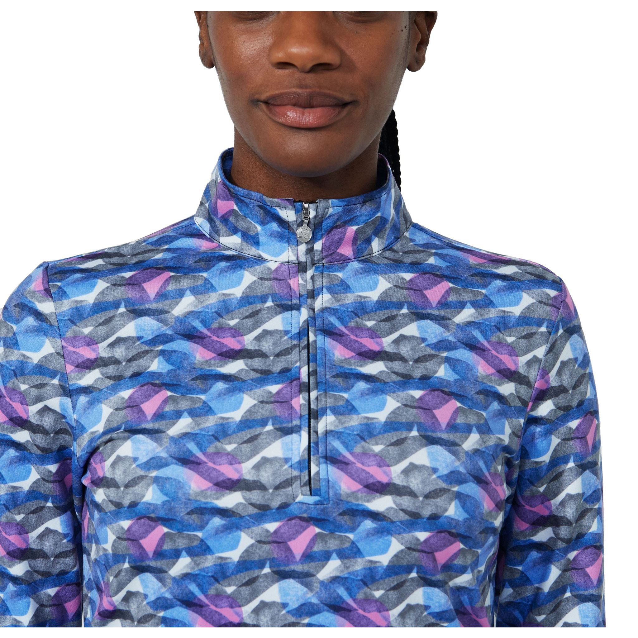 Polo da donna con stampa sportiva quotidiana effetto pesca