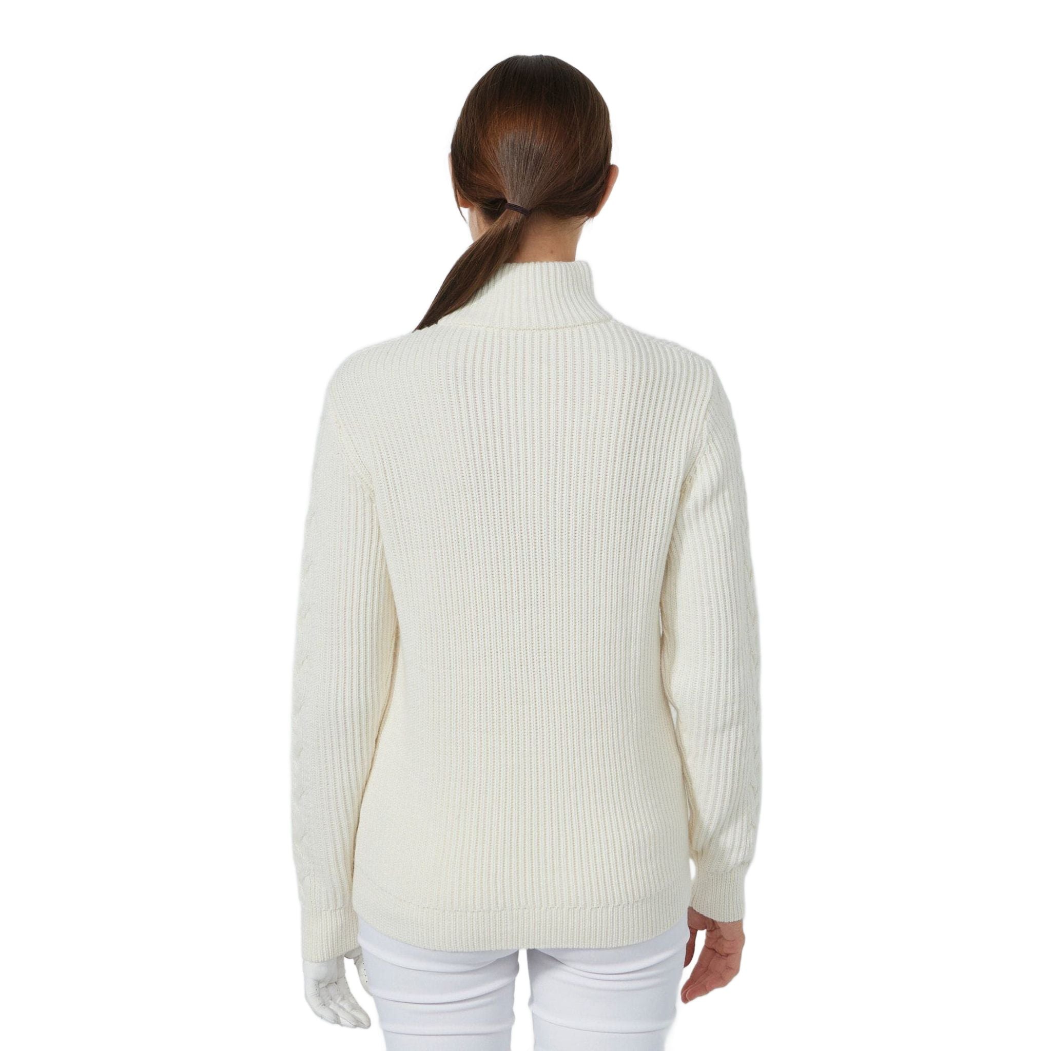 Pullover sportivo foderato con trecce da donna