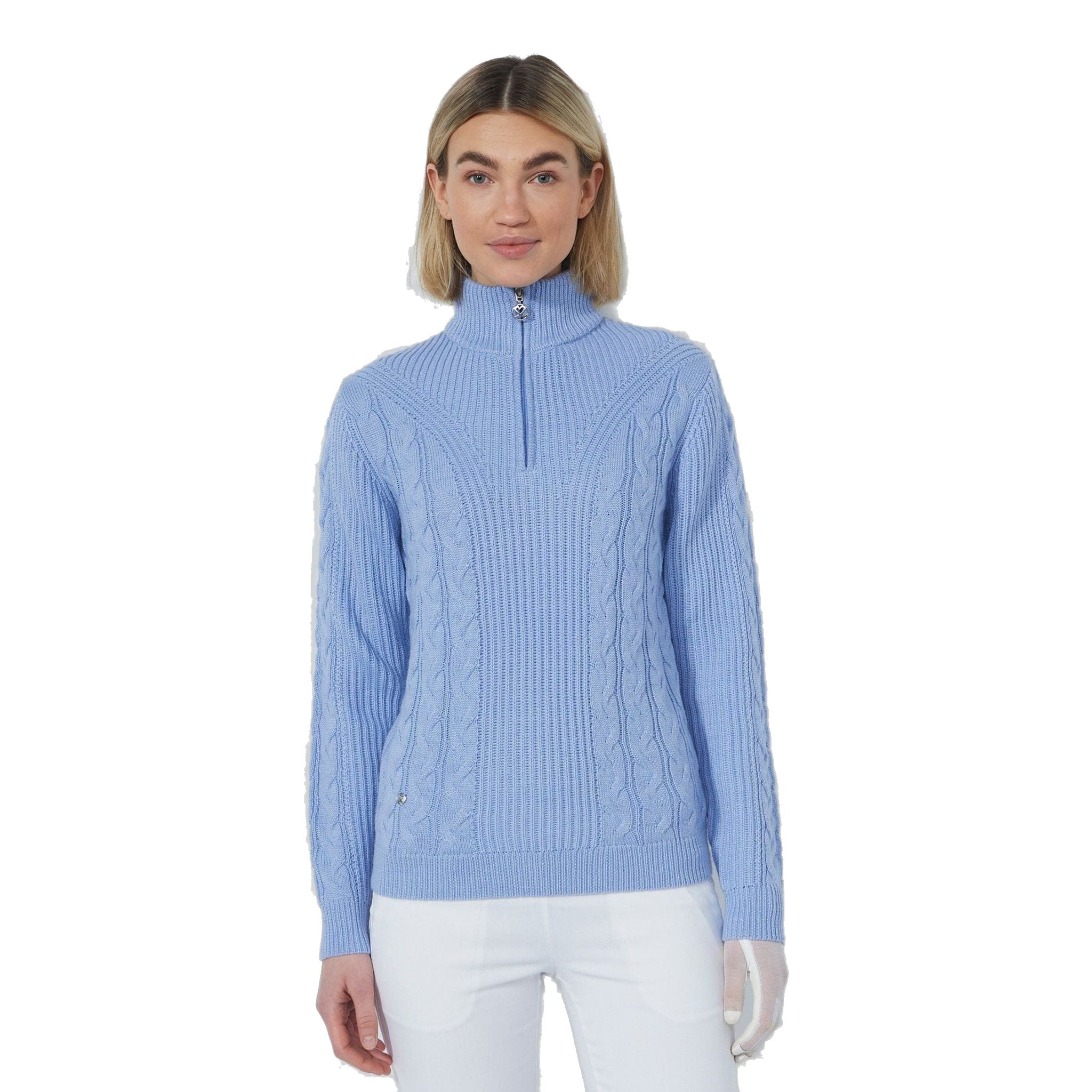 Pullover sportivo foderato con trecce da donna
