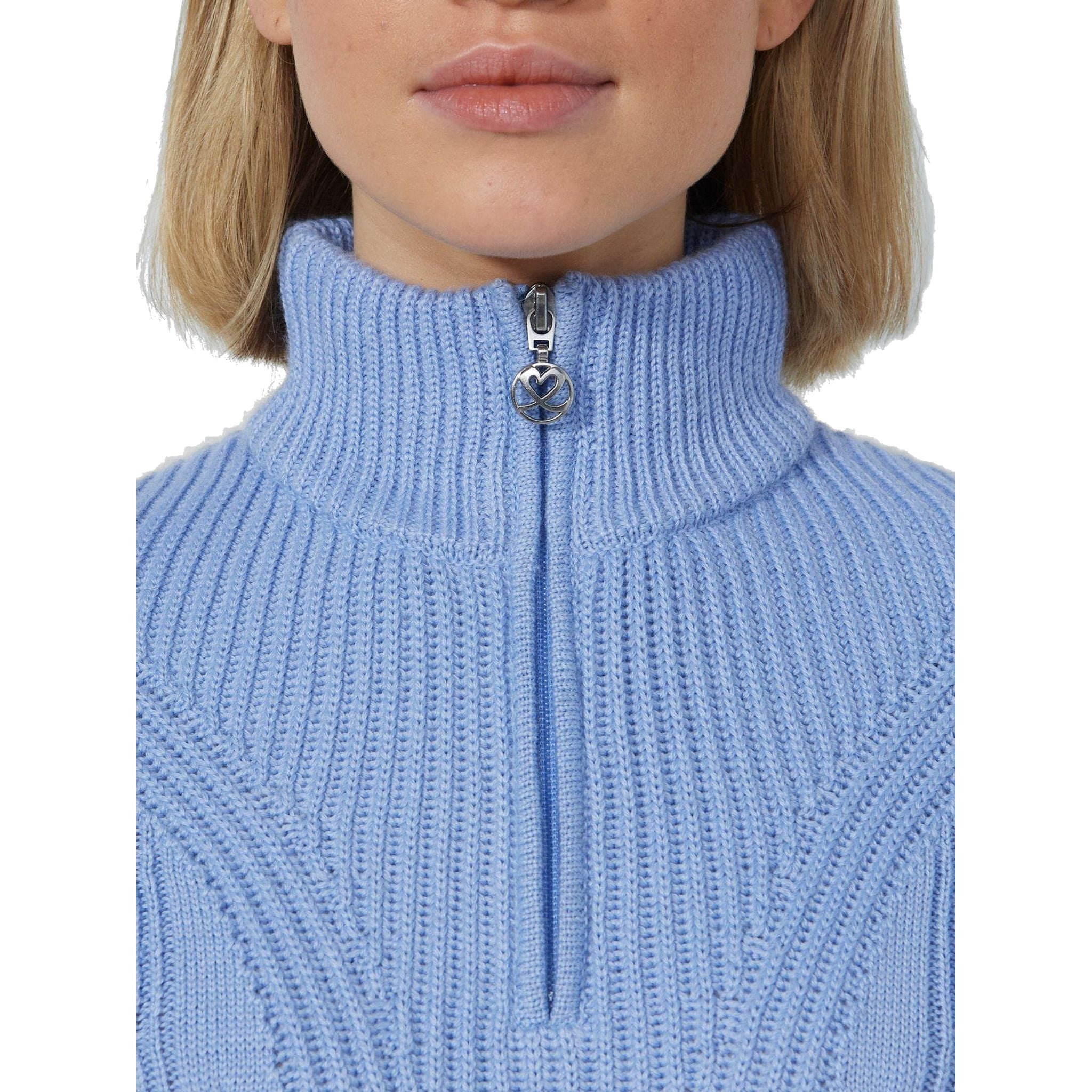 Pullover sportivo foderato con trecce da donna