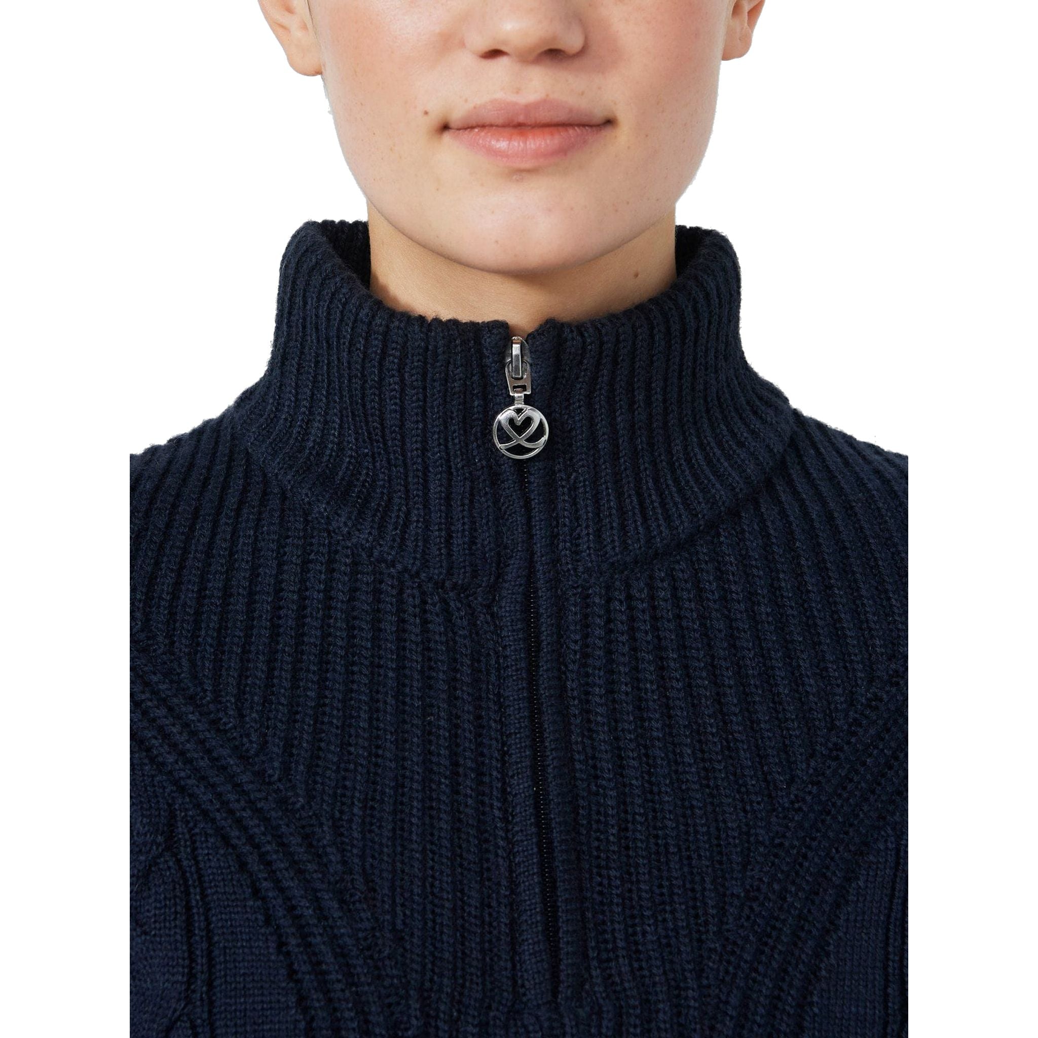 Pullover sportivo foderato con trecce da donna