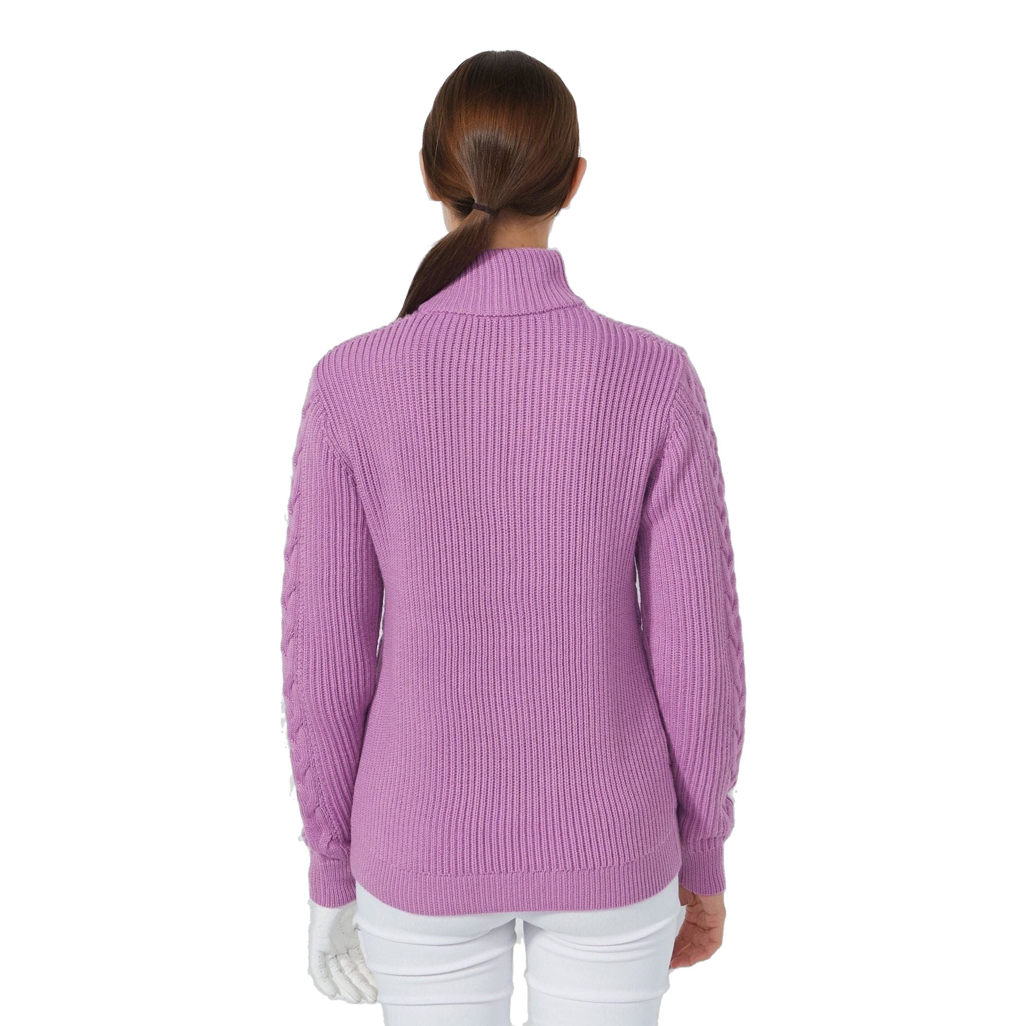 Pullover sportivo foderato con trecce da donna