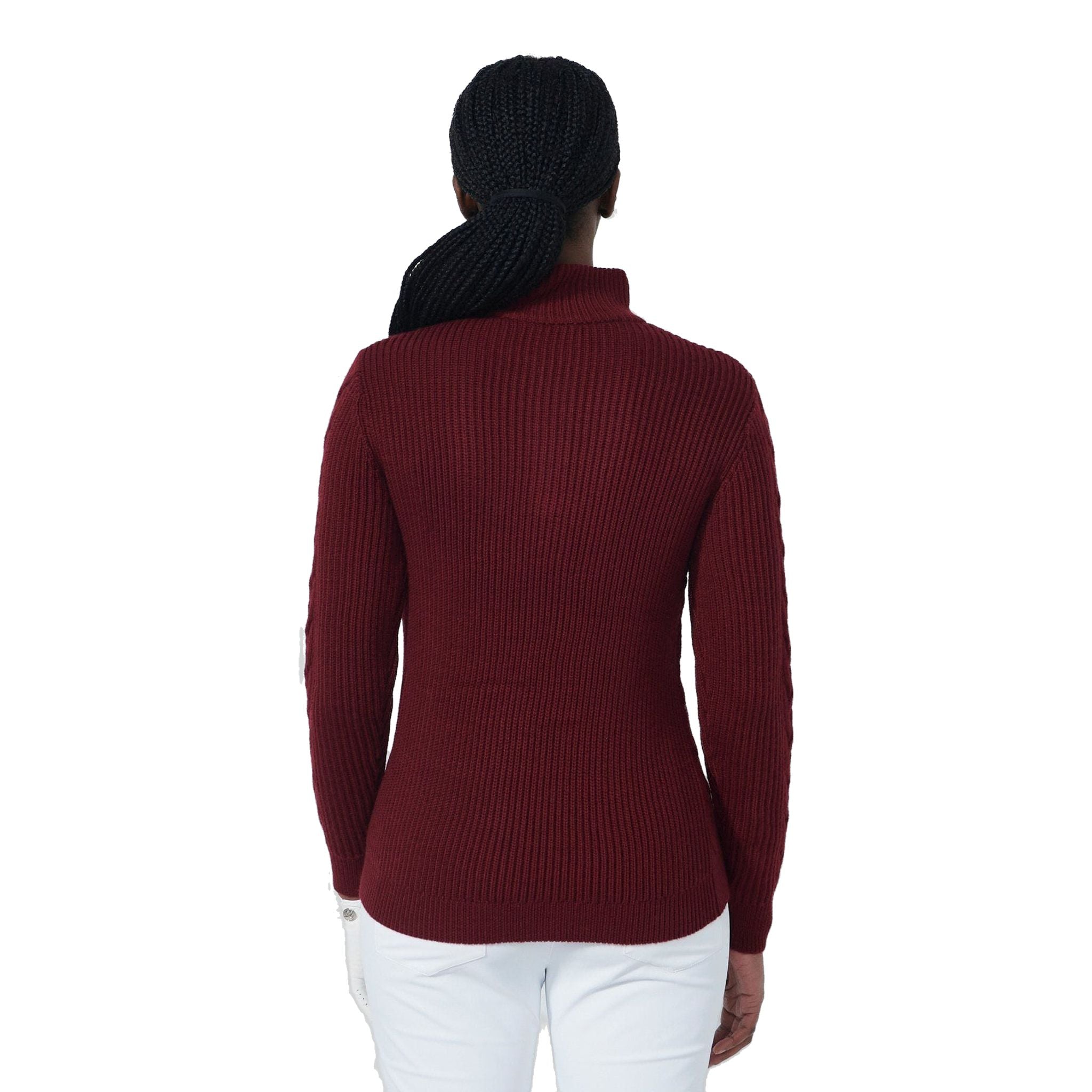 Pullover sportivo foderato con trecce da donna