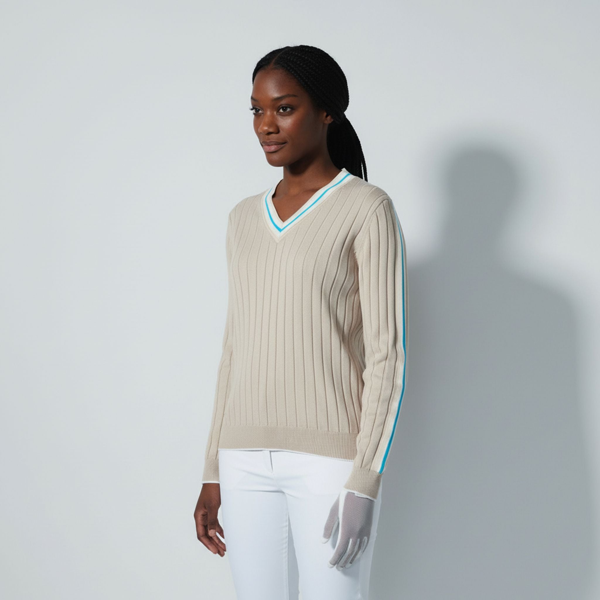 Pullover quotidiano con maniche a righe