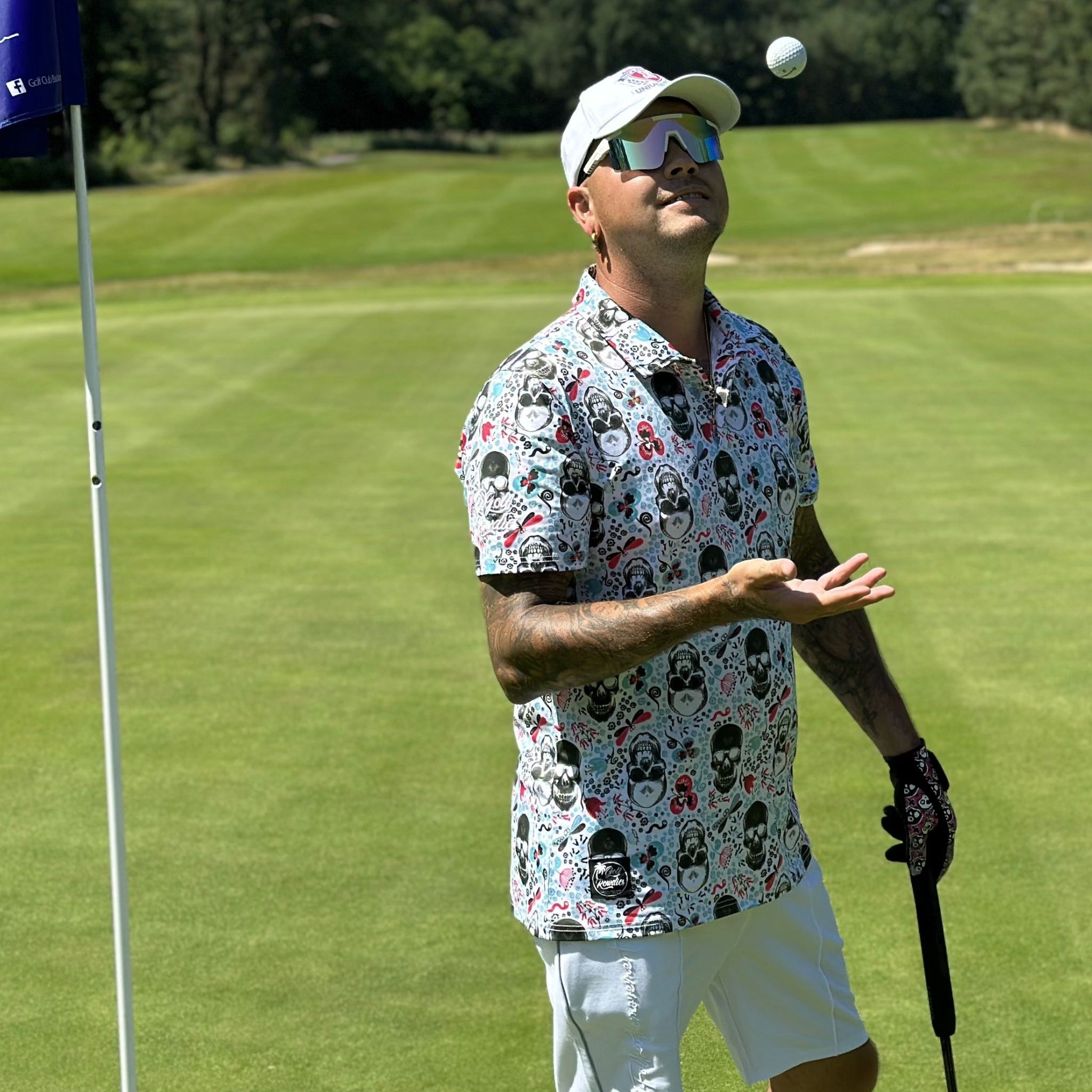 Polo da uomo Golf Rowdies Skull