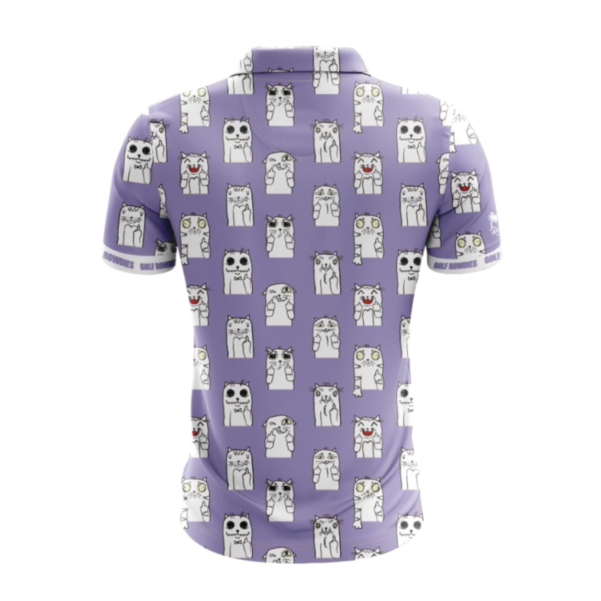 Polo da uomo Golf Rowdies Middlefinger Cat