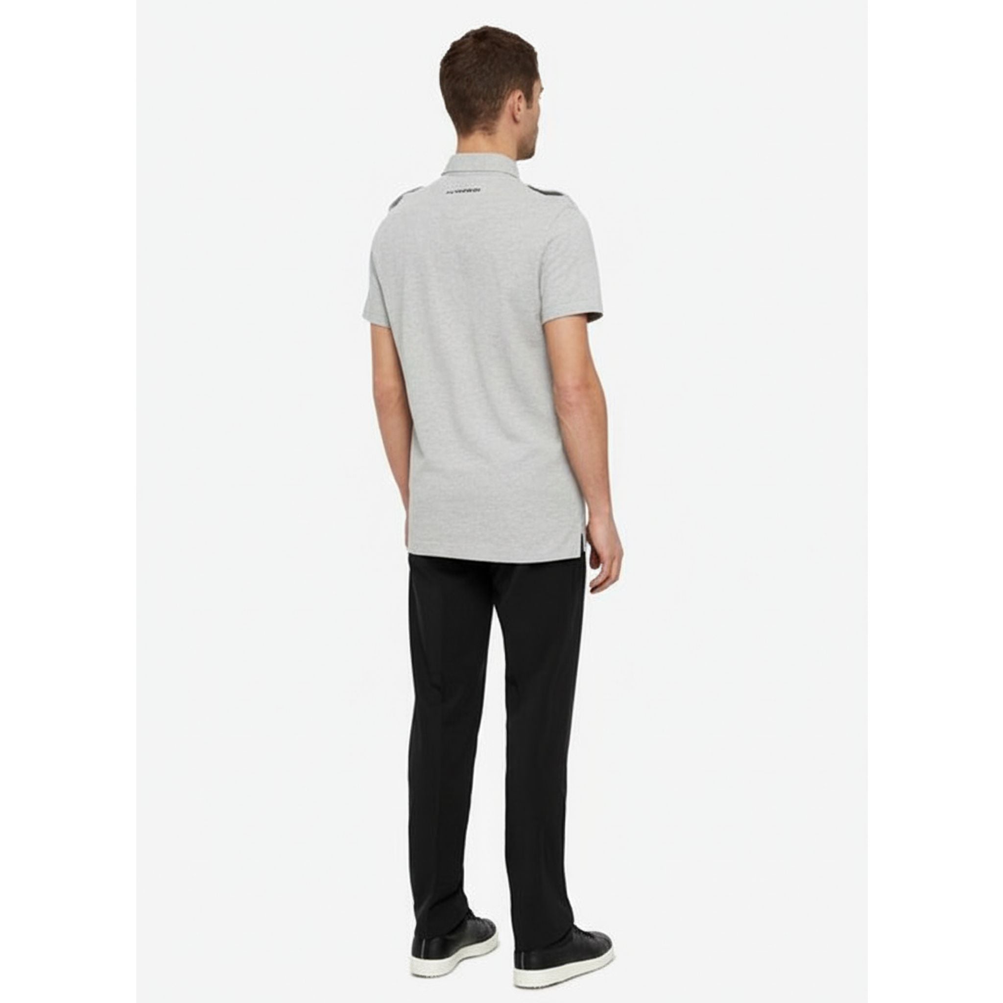 J. Lindeberg M Cliff JL Pique Stone Gray Melange S Uomo