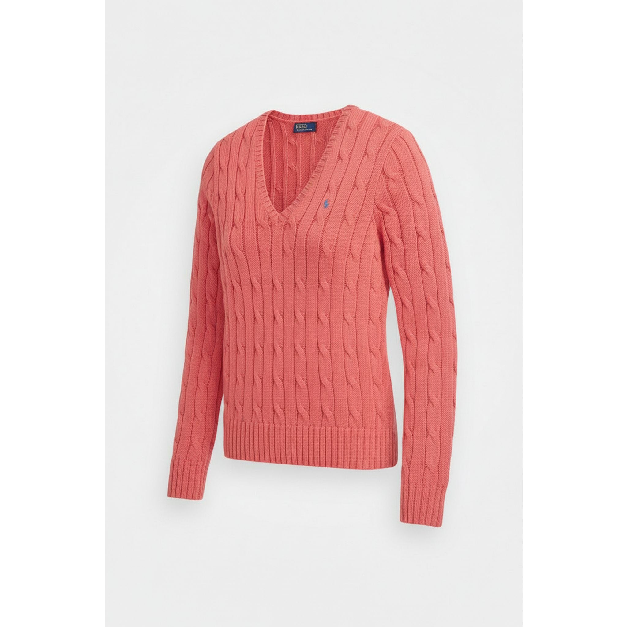 Maglione a maniche lunghe con scollo a V Ralph Lauren da donna