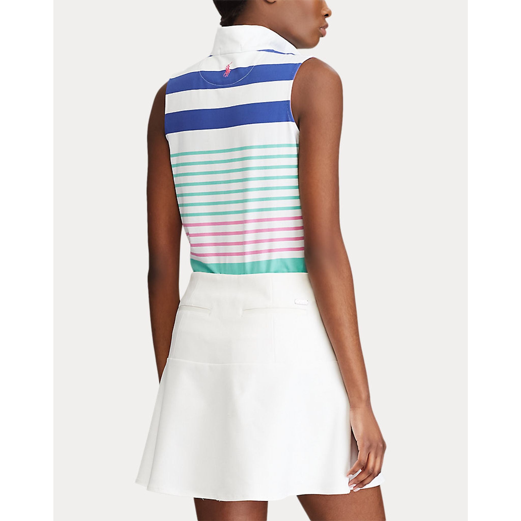 Polo da golf in maglia senza maniche con zip S/L Ralph Lauren da donna