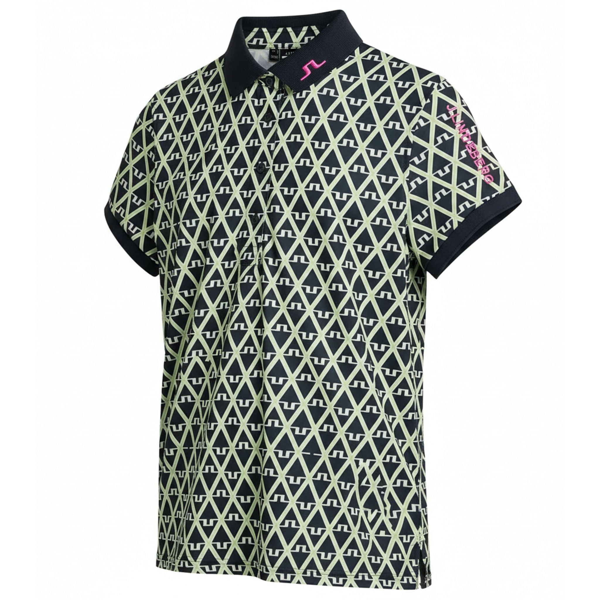 Polo con stampa J. Lindeberg M Tour Tech Reg Fit JL Navy Bridge Mono da uomo