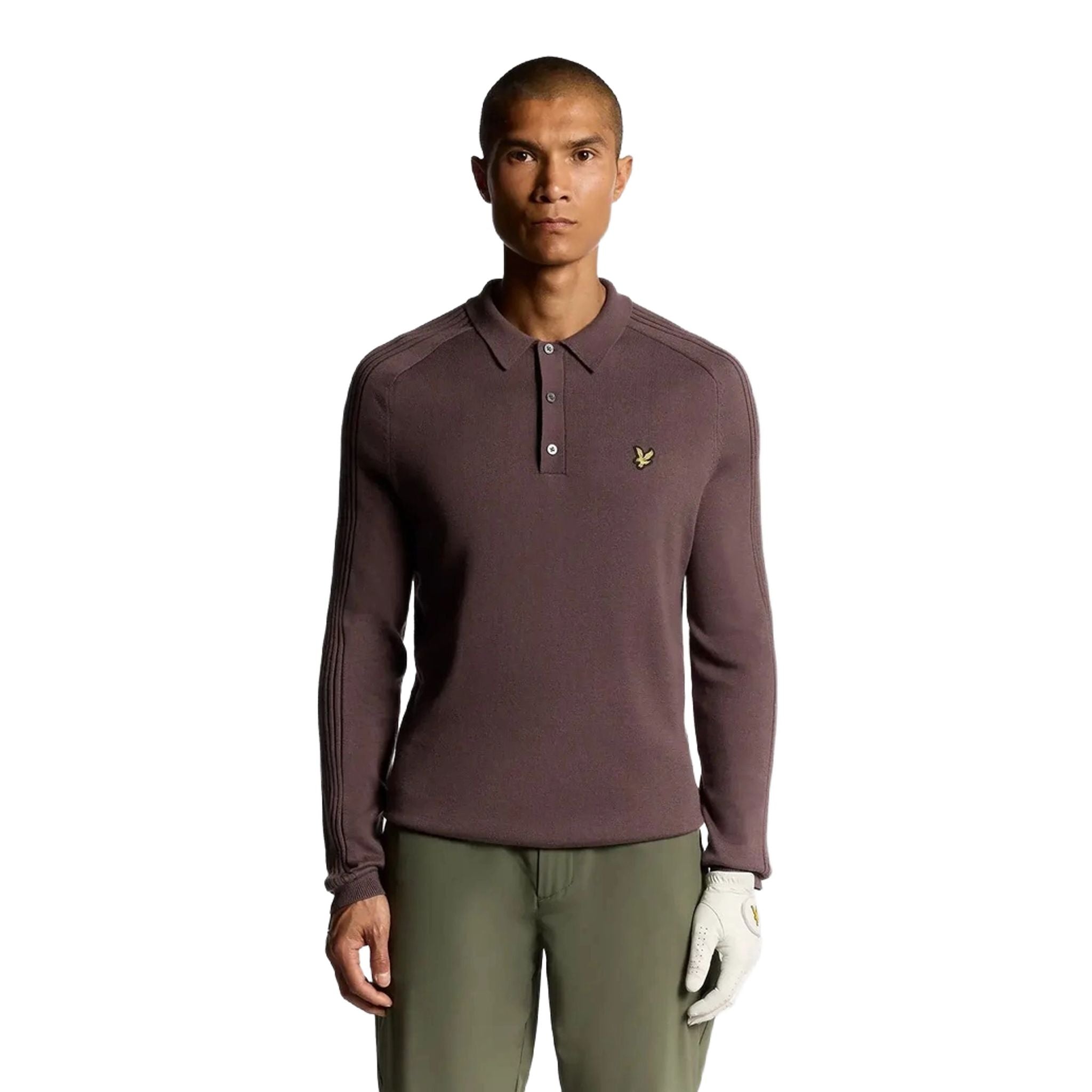 Polo da golf a maniche lunghe in maglia Lyle & Scott da uomo