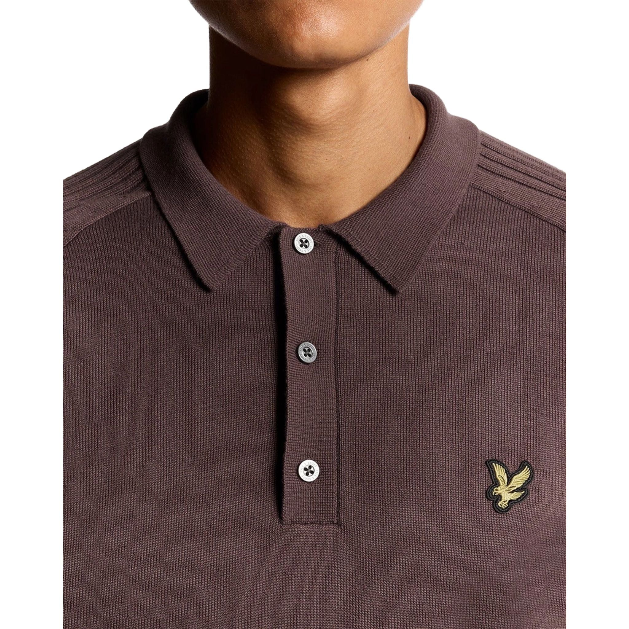 Polo da golf a maniche lunghe in maglia Lyle & Scott da uomo