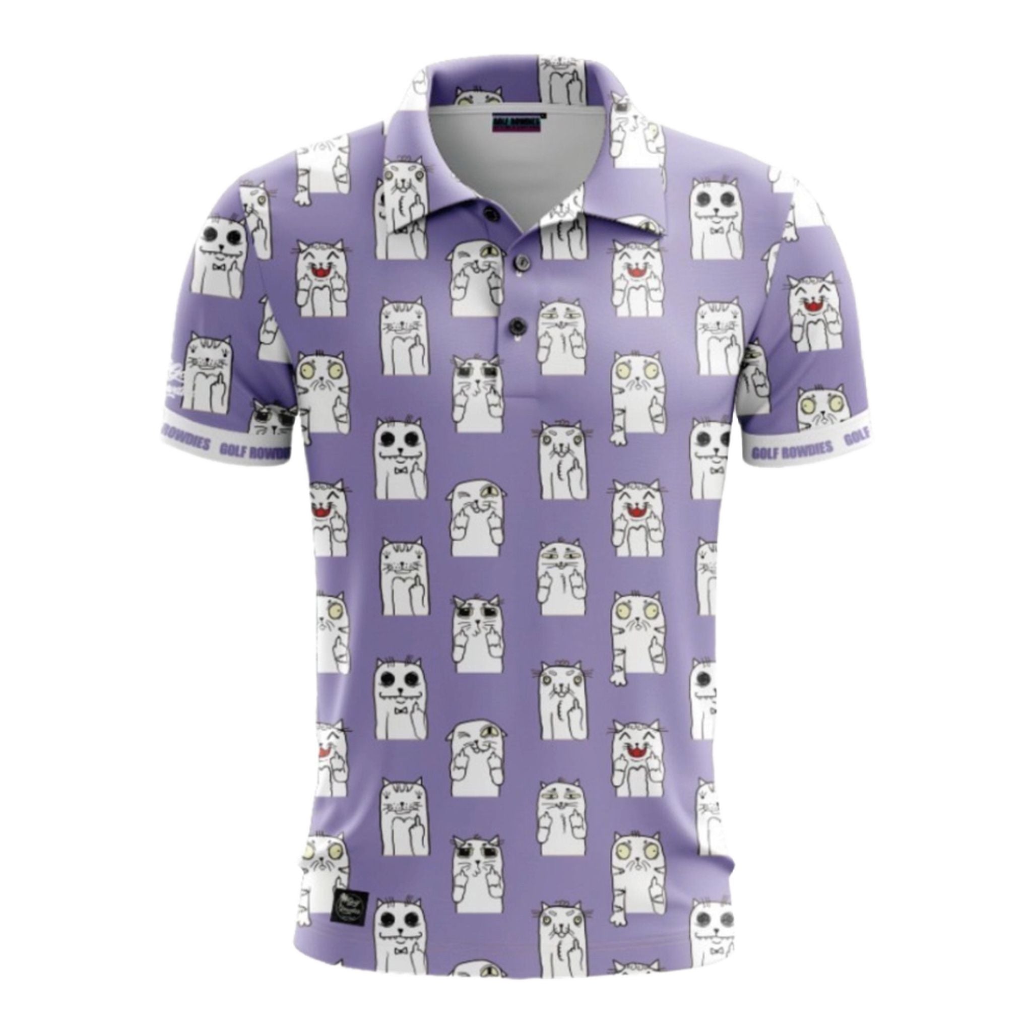 Polo da uomo Golf Rowdies Middlefinger Cat