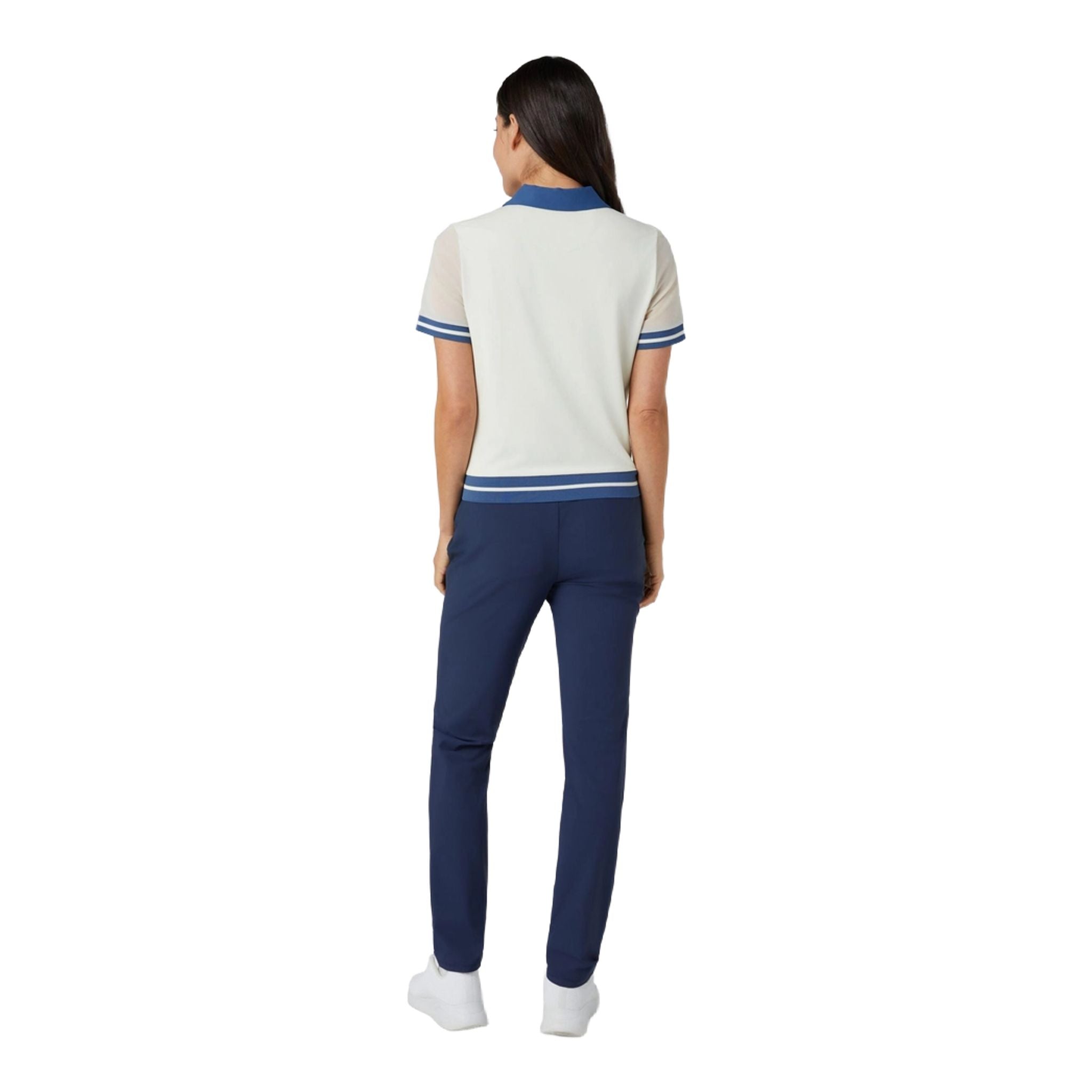 Polo da donna Original Penguin con vita e blocchi di colore