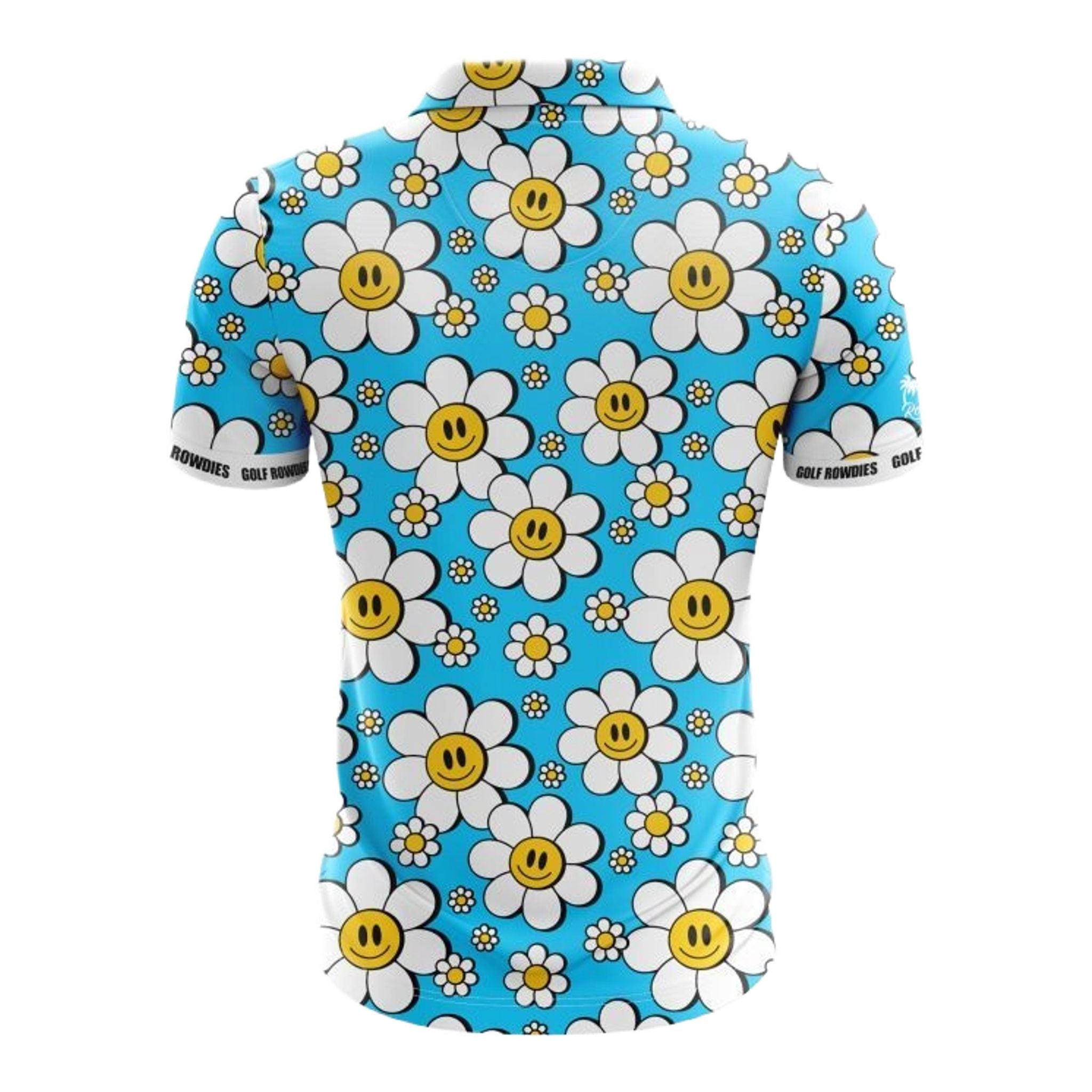 Polo da uomo Golf Rowdies Happy Flower