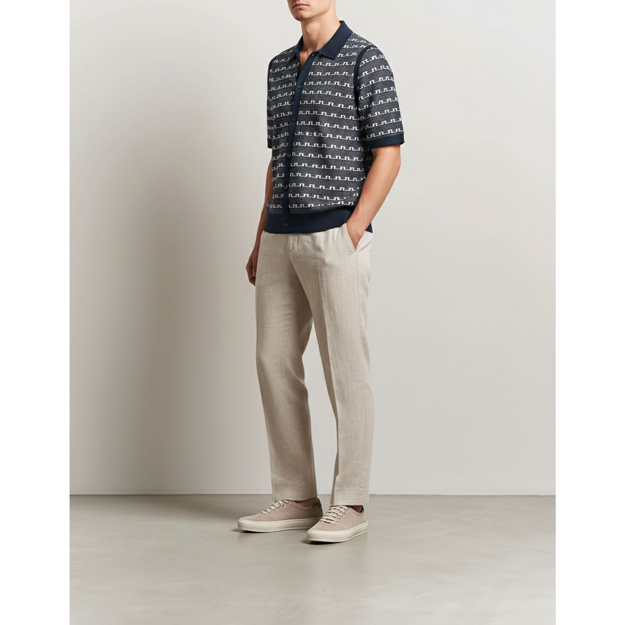 J. Lindeberg Polo 3D Bridge Monogramma Uomo