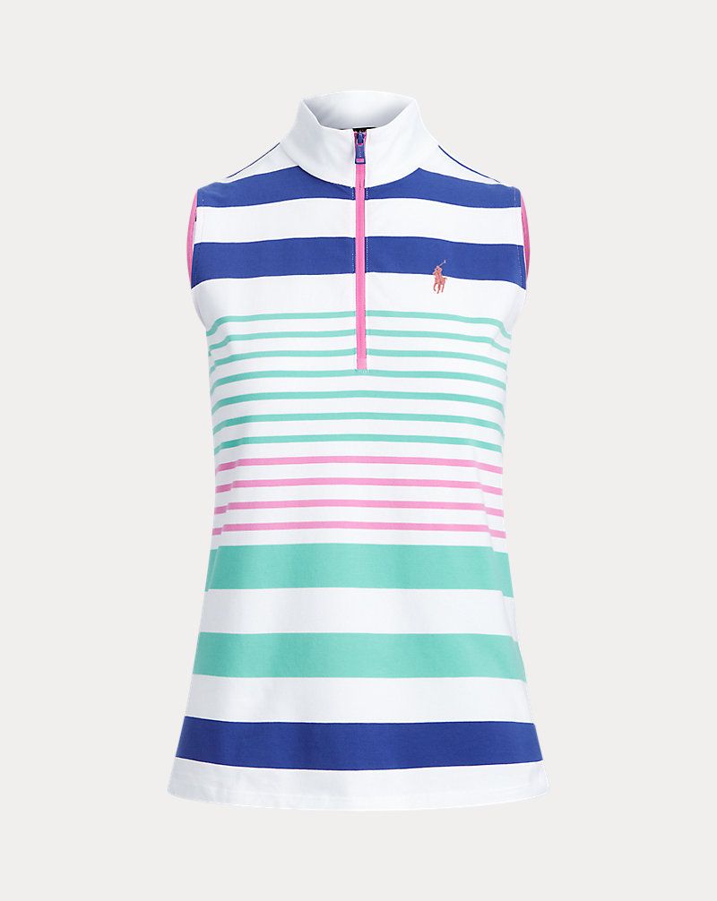 Polo da golf senza maniche con zip a un quarto Ralph Lauren da donna