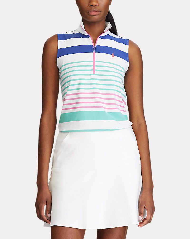 Polo da golf senza maniche con zip a un quarto Ralph Lauren da donna