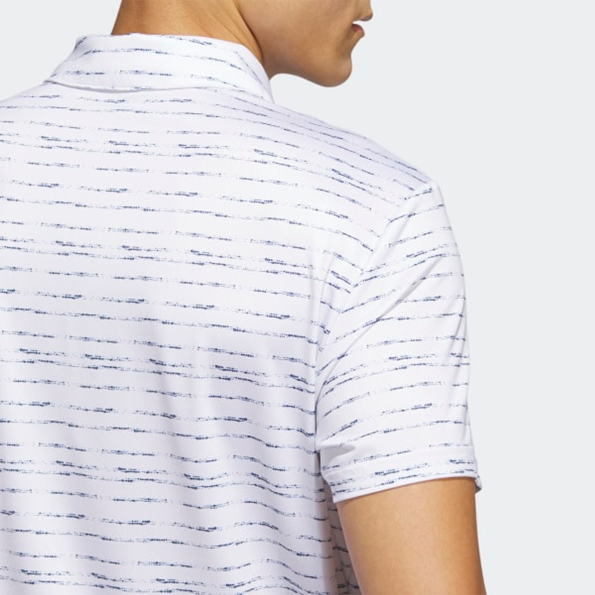 Polo con zip a righe Adidas da uomo, bianca da uomo