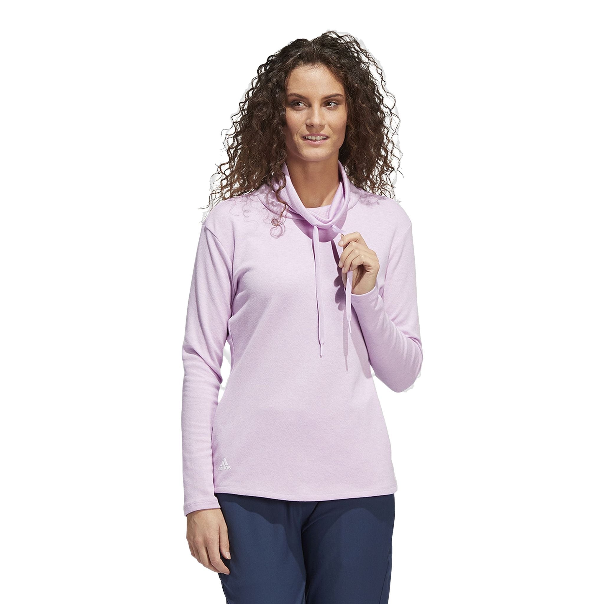 Adidas Melange High Mock Golf Pullover Bliss Lilac Mel Da Donna