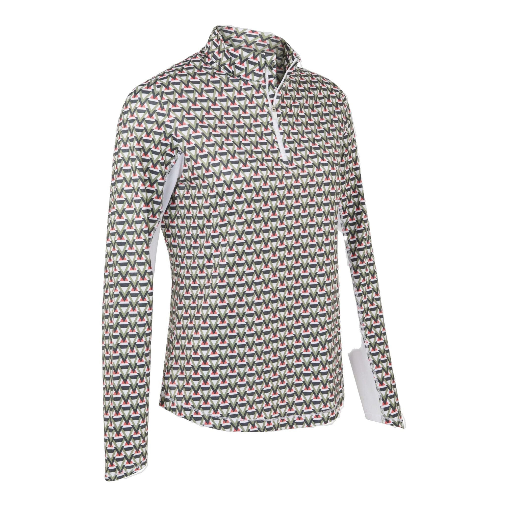 Callaway Chev Geo Golf Polo Manica Lunga Sun Protect Brillant Wh Donna