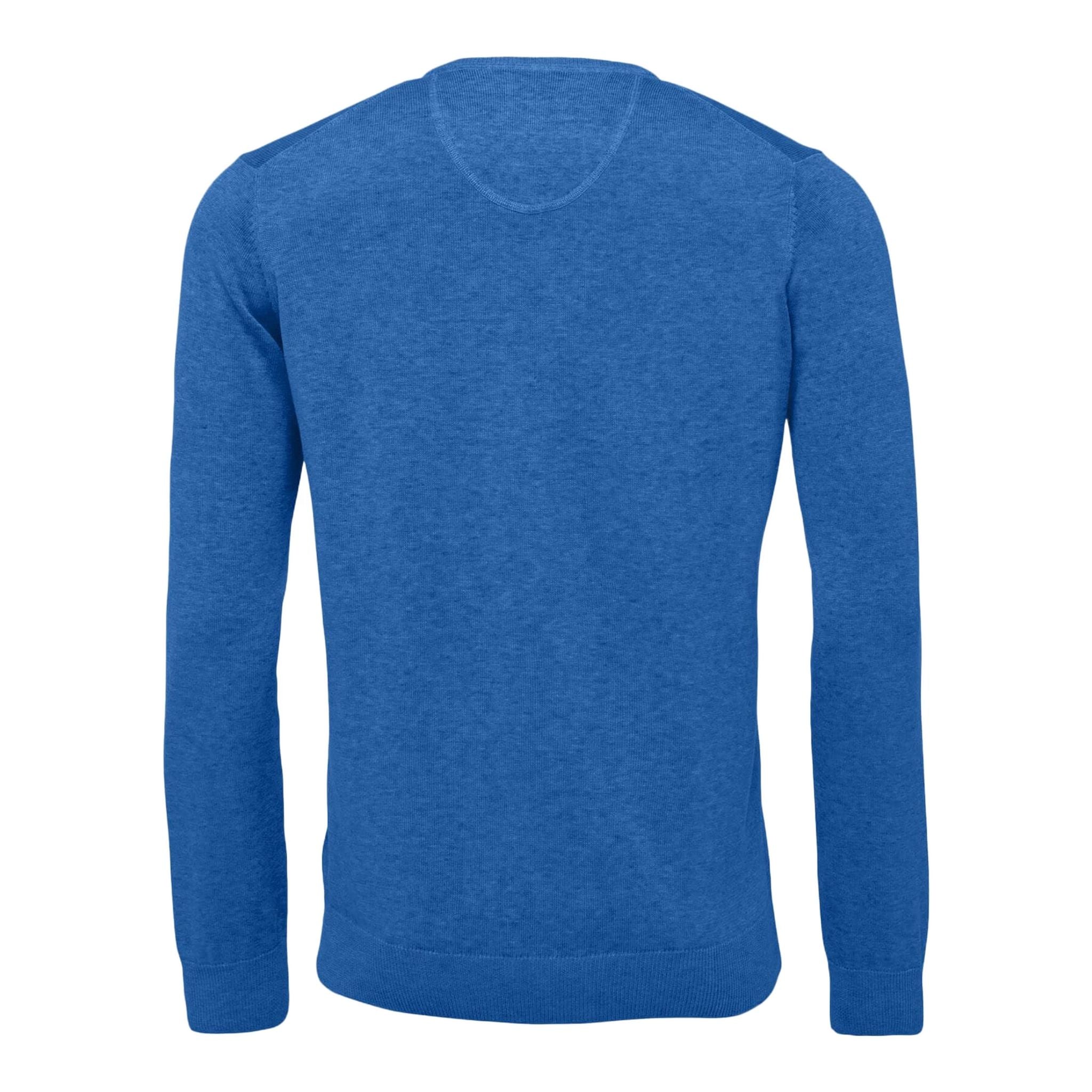 Fynch Hatton V-Neck Superfine Golf Pullover Uomo Bright Ocean Uomo