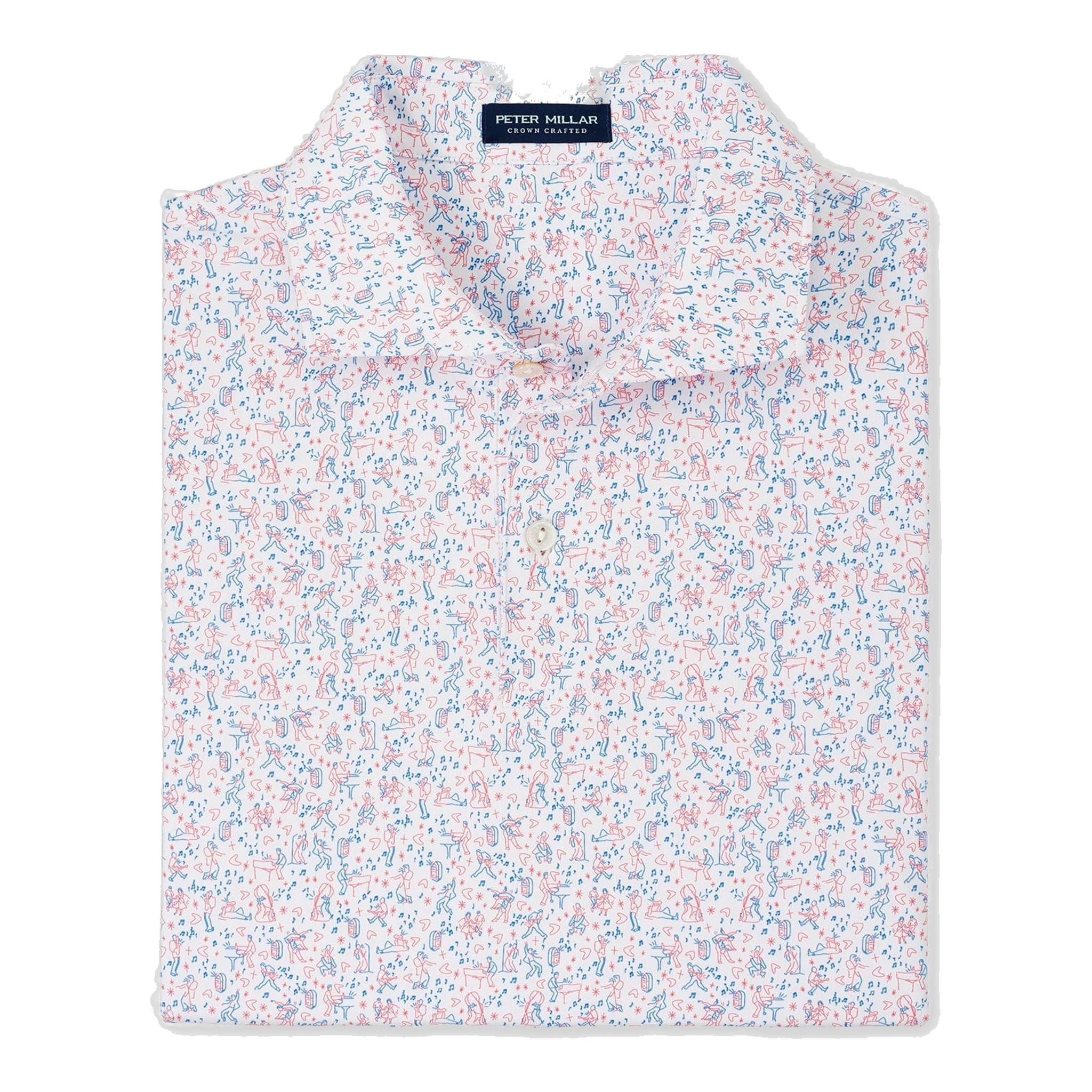 Polo da uomo Peter Millar East Coast Swing Performance Jersey Wh Men