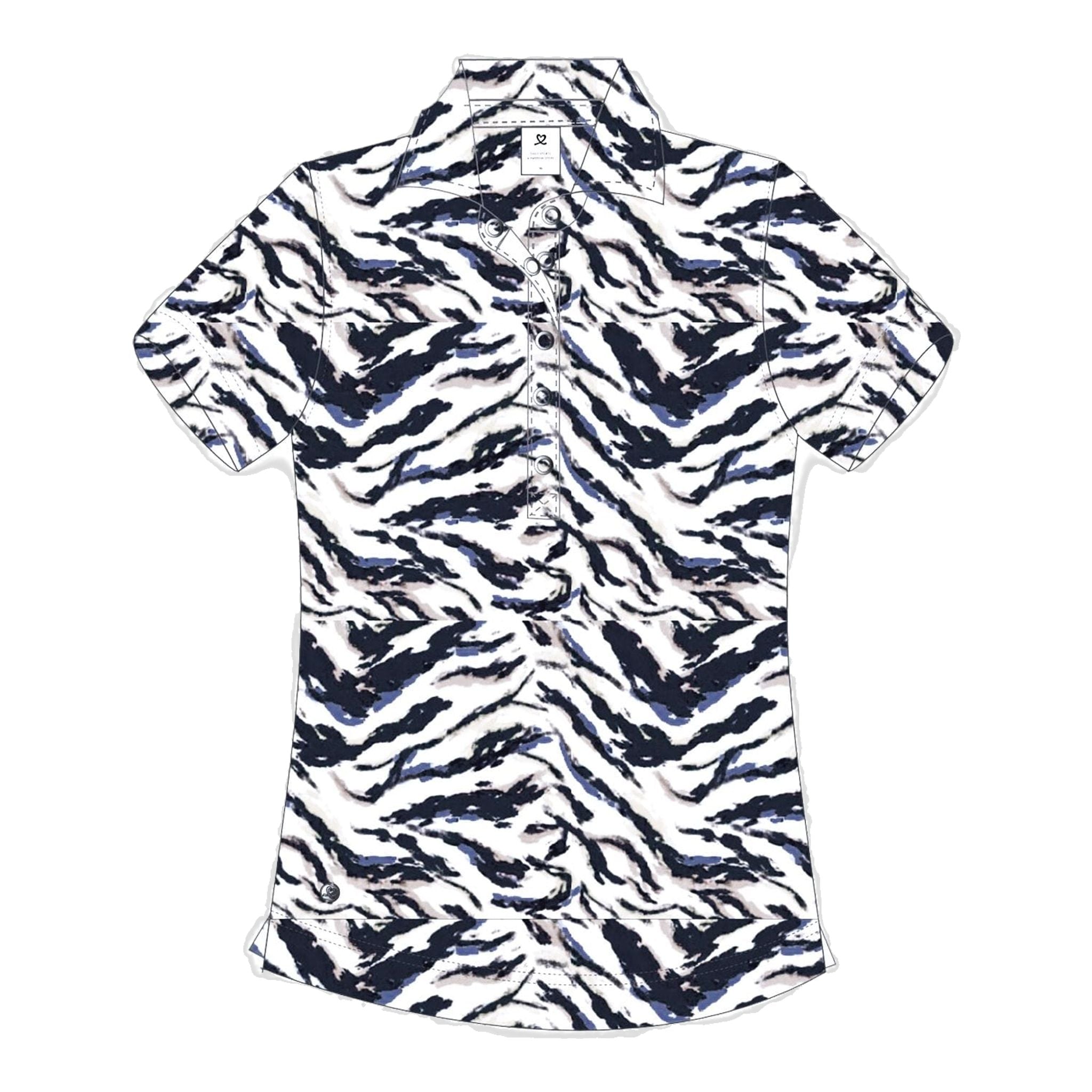 Polo da donna in mesh stampato con lenti QuickDry per lo sport quotidiano