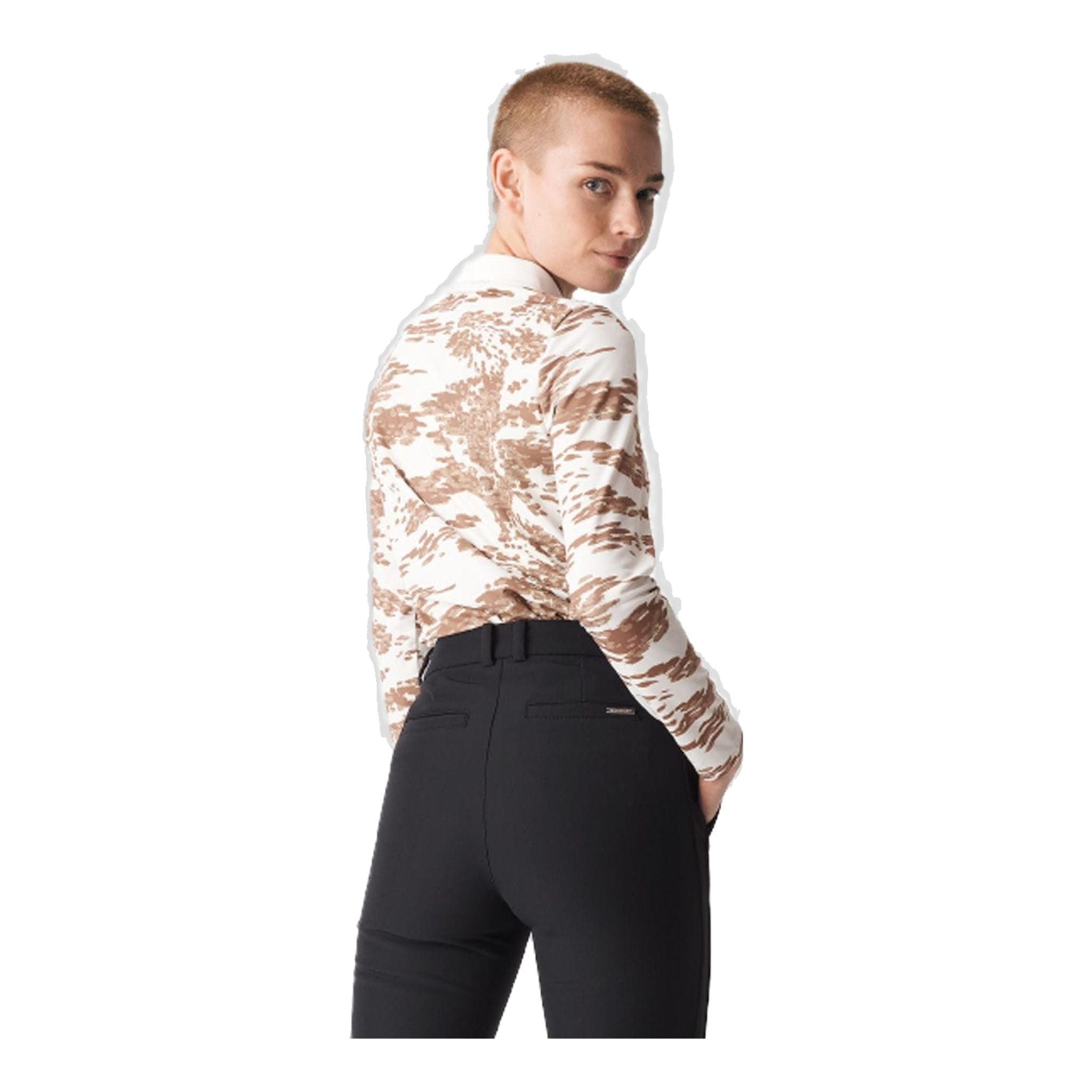 Röhnisch W Polo Sia manica lunga Beige/Camo Donna