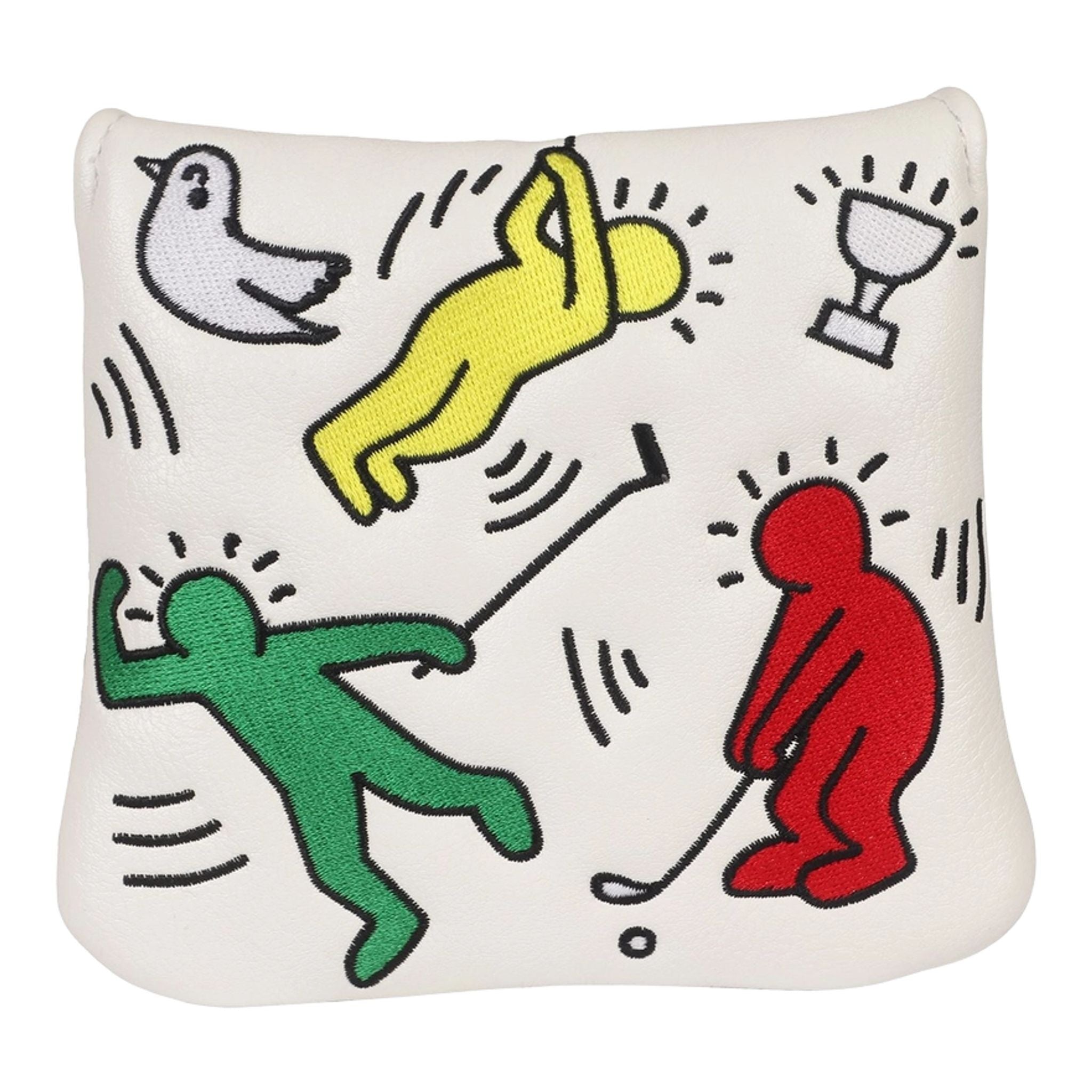 Copritesta ricamati Copritesta per mazza bianca Keith Haring