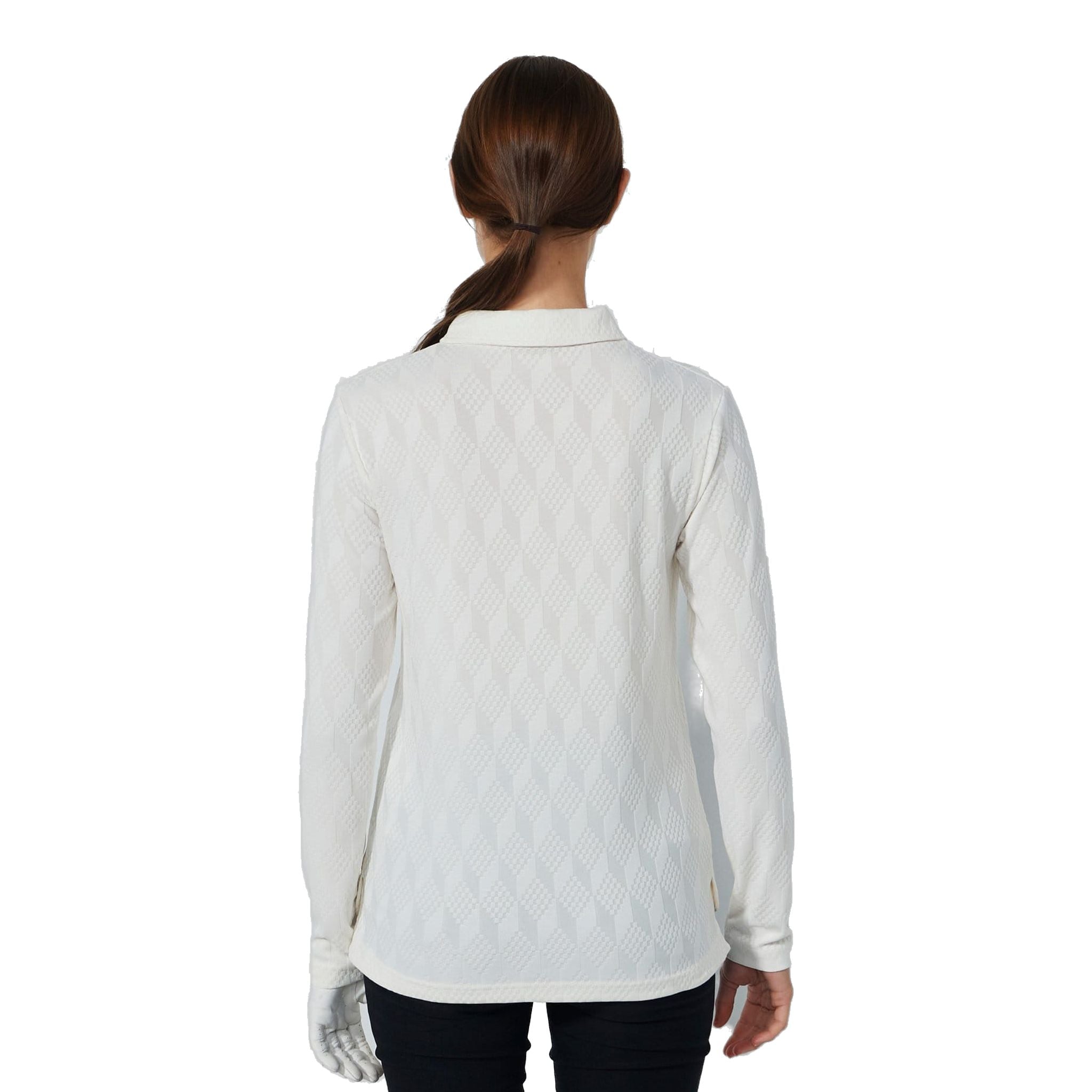 Polo da donna con grafica sportiva in jaquard