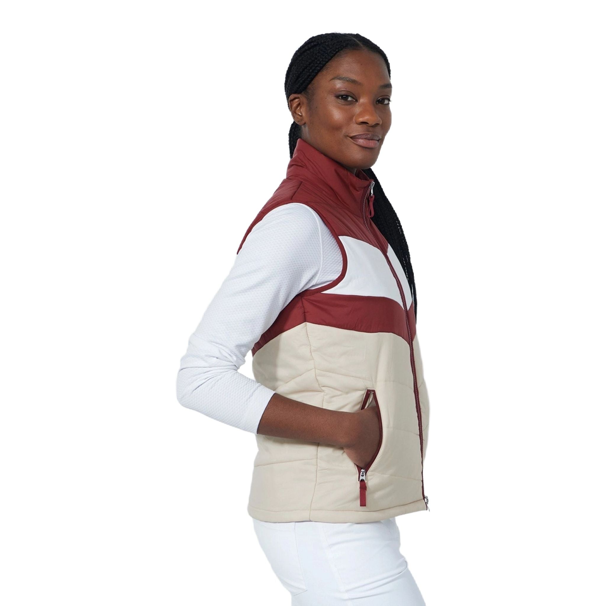 Gilet imbottito a righe da donna Daily Sports