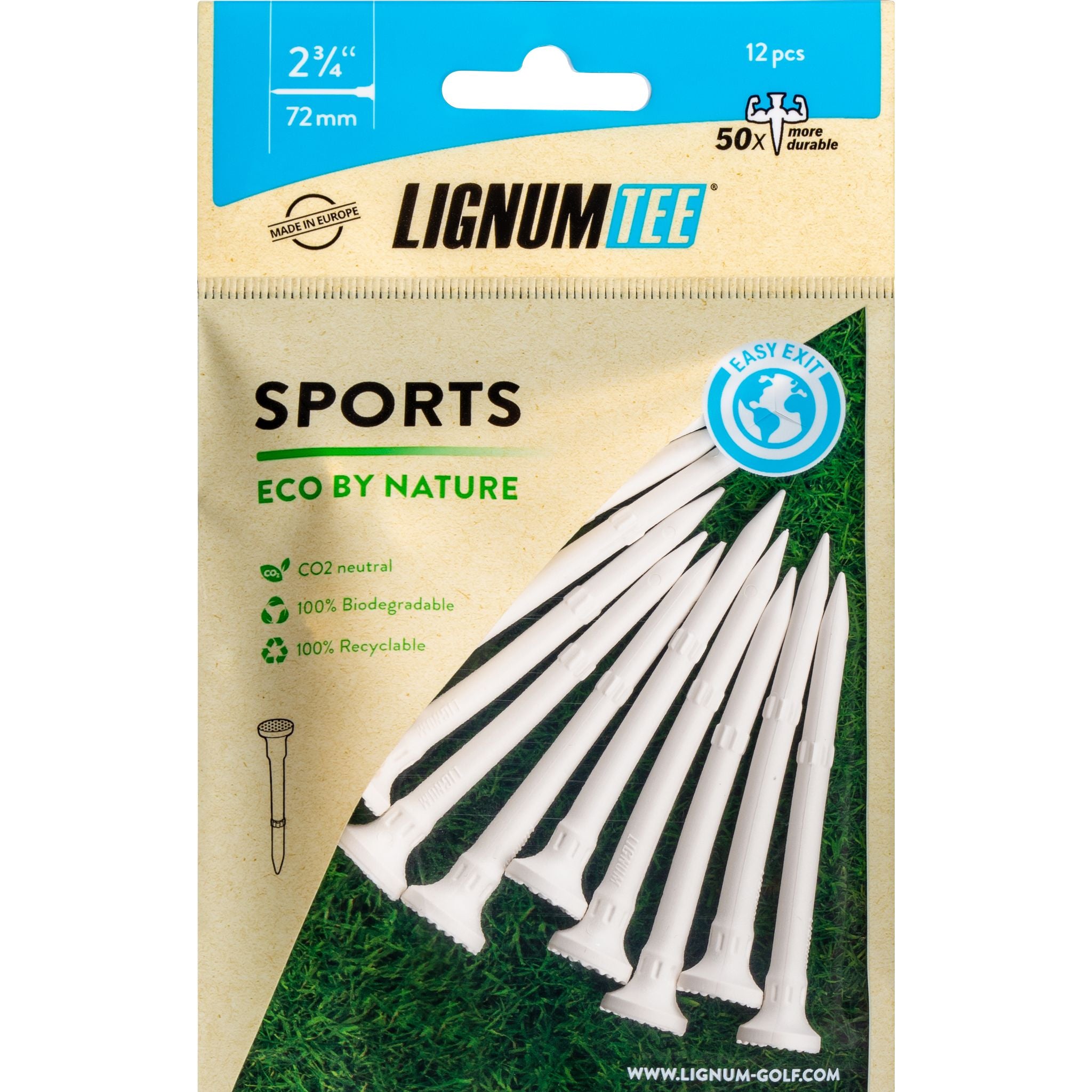 Lignum Eco 72mm Sport [12Tees] Bianco