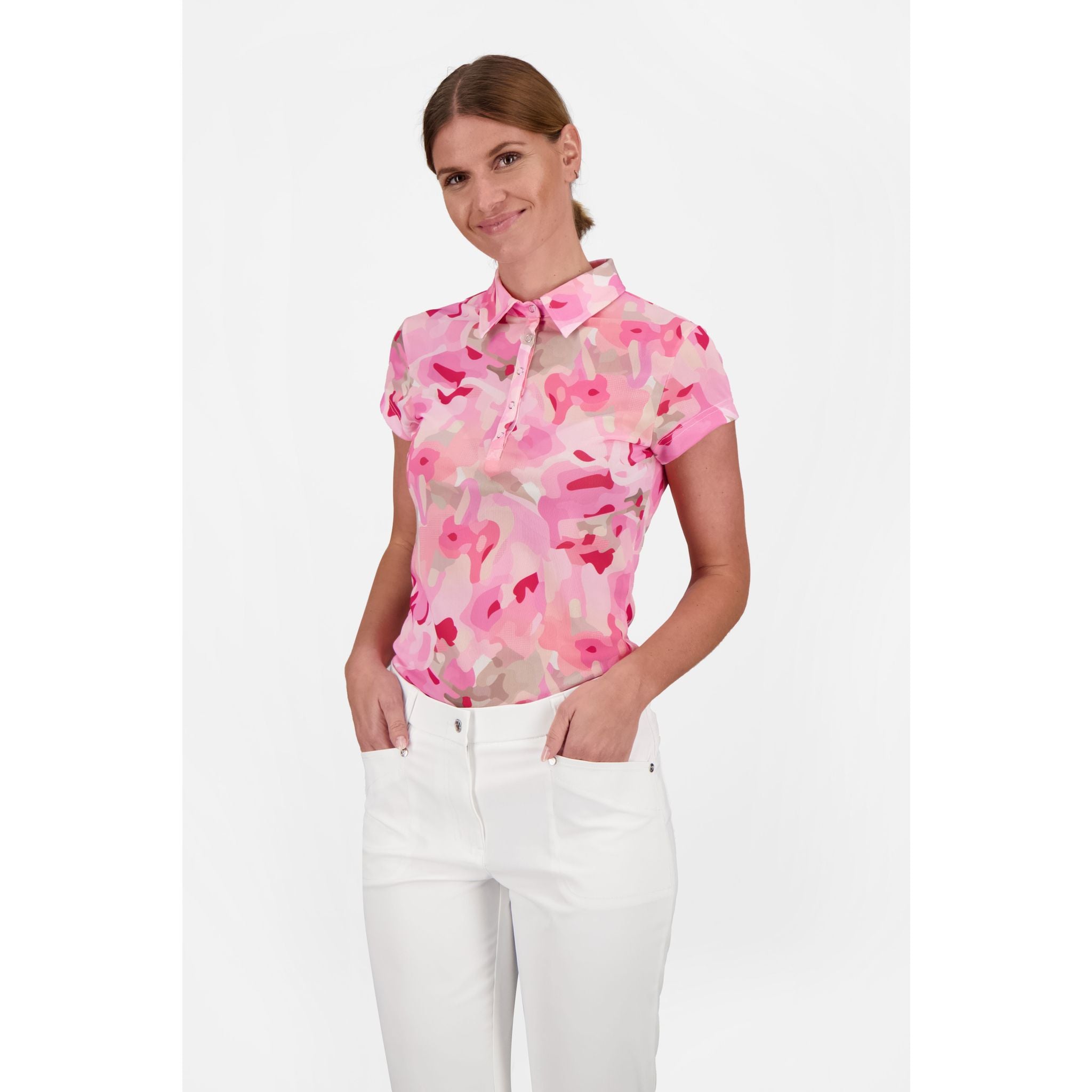 Polo da donna con maniche ad aletta in rete Cammy QuickDry Daily Sports