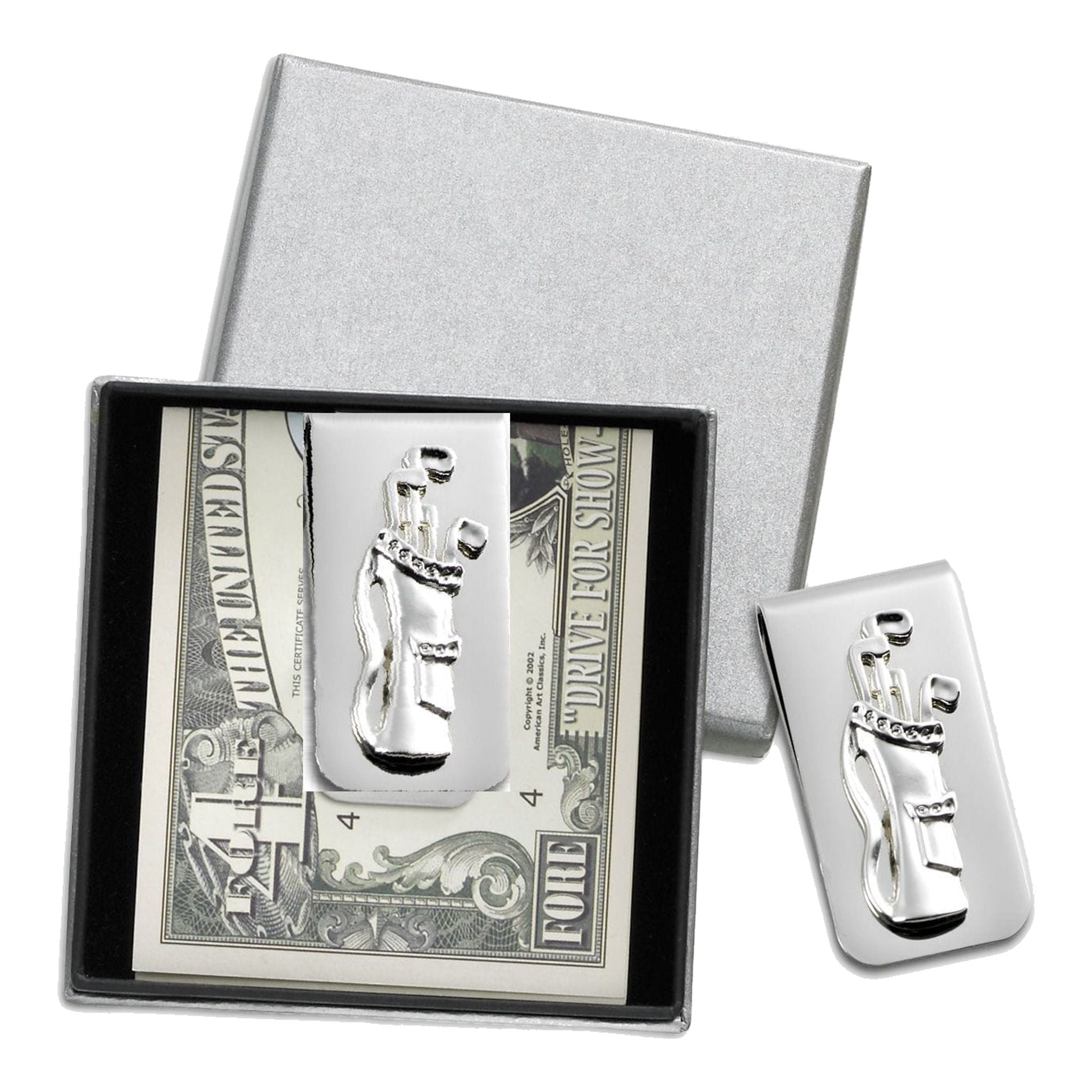 Sportiques Golf Gifts Fermasoldi Borsa da golf in scatola