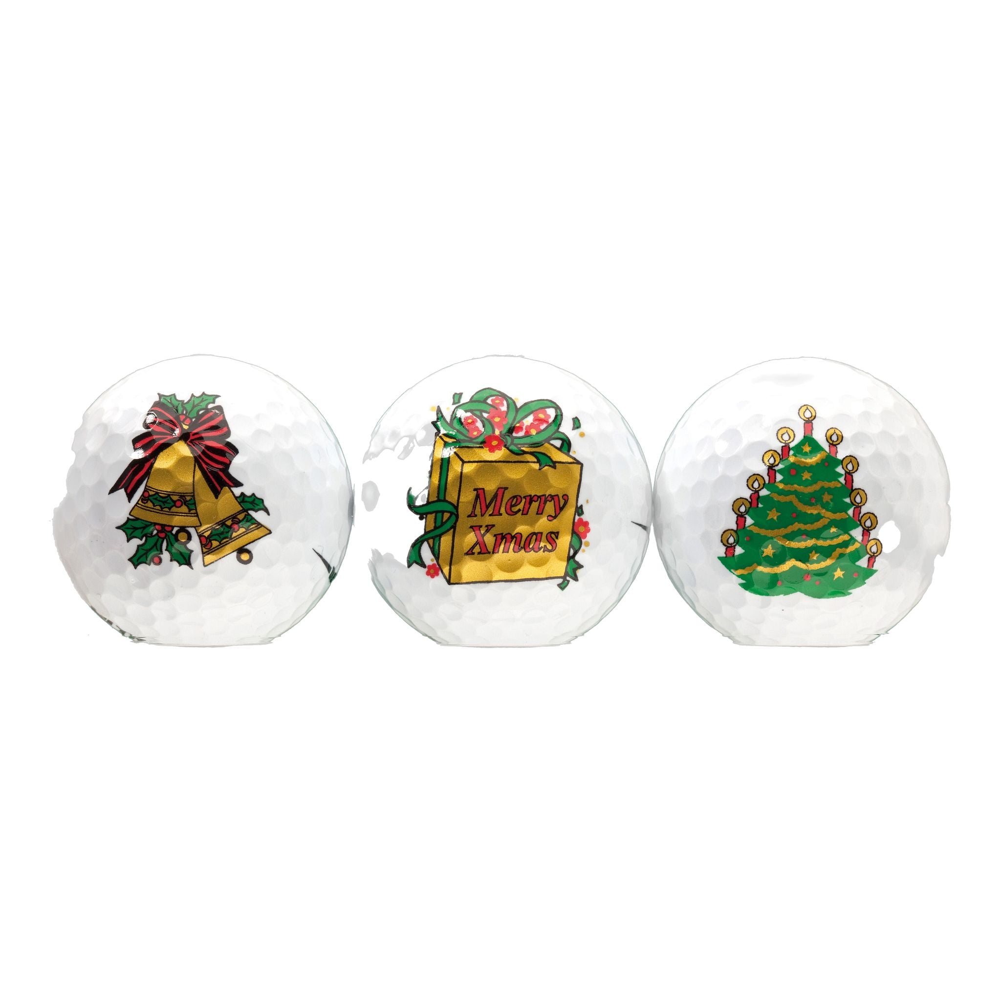 Sportiques Golf Gifts Bell Merry X-Mas Albero di Natale (3 palline da golf)
