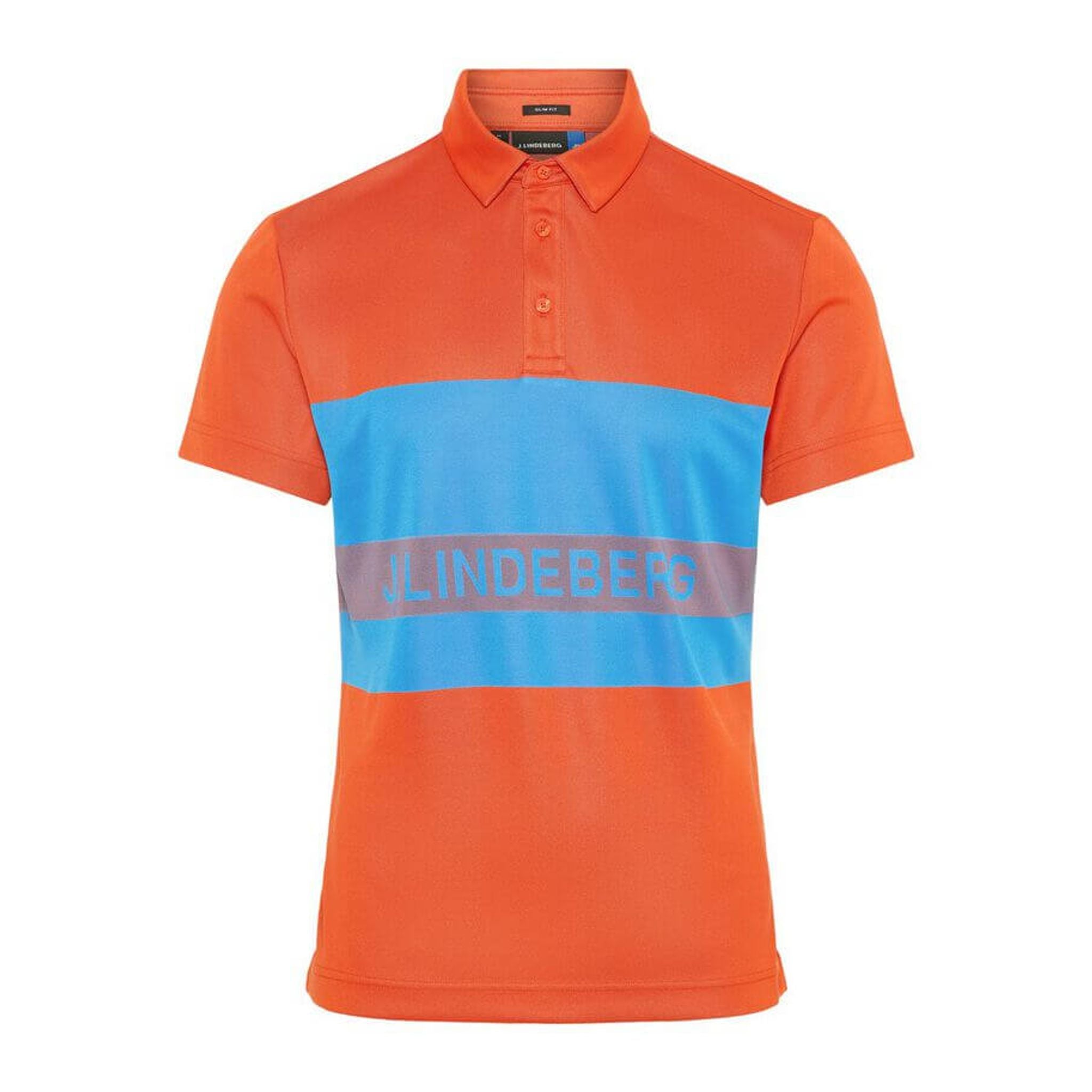 J. Lindeberg M Theo Reg Fit-TX Jaquard Polo Tomato Red Herren