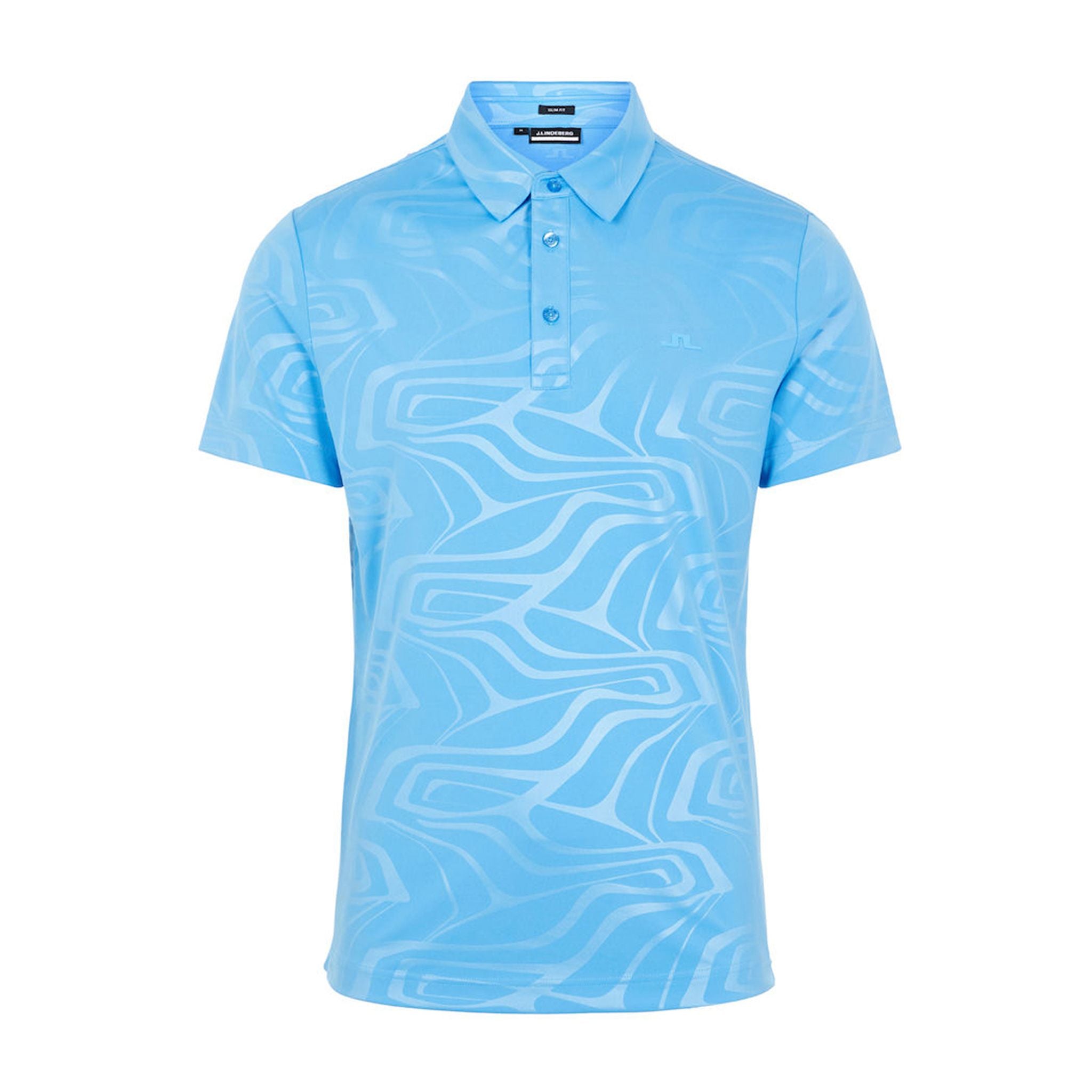 Polo J. Lindeberg M Tony Slim Fit SS con stampa Neo Deboss Ocean Blu da uomo