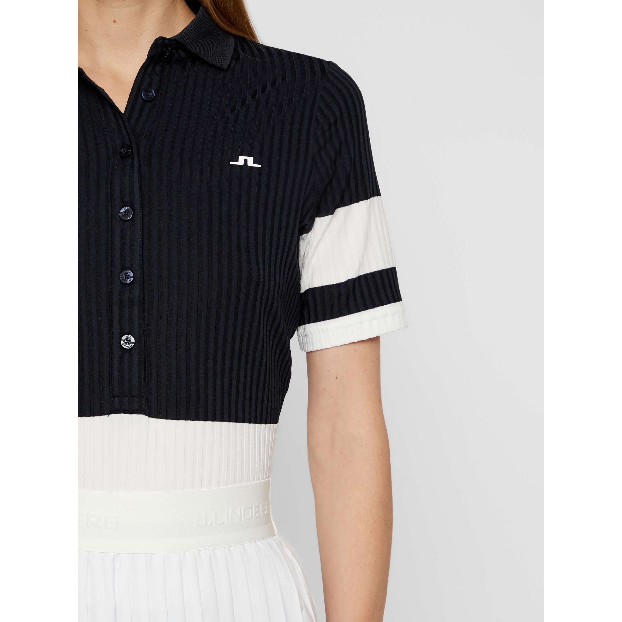 J. Lindeberg W Natasha-Rib Jersey Polo Jl Blu Navy Donna