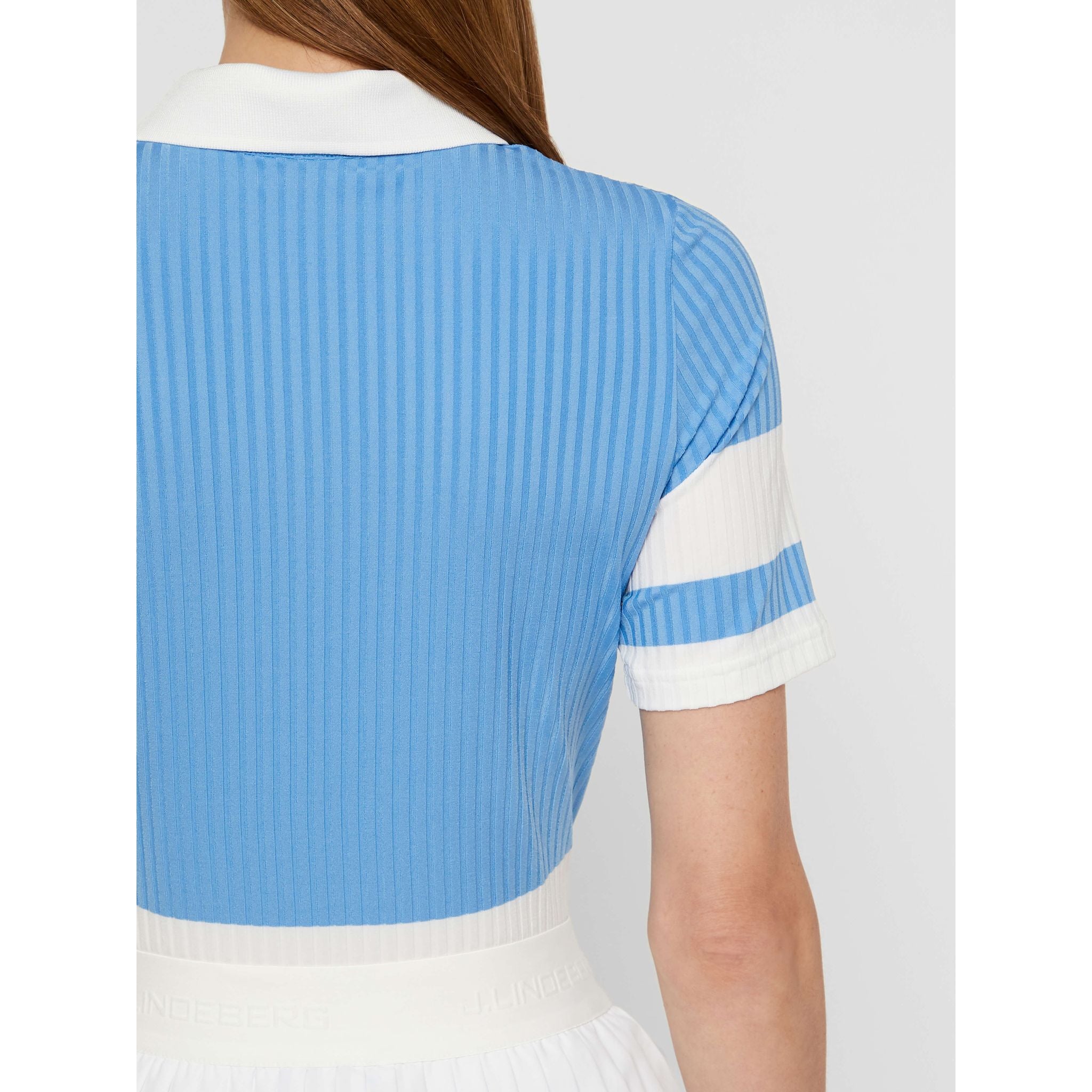 J. Lindeberg W Natasha-Rib Jersey Polo Lake Blue Donna