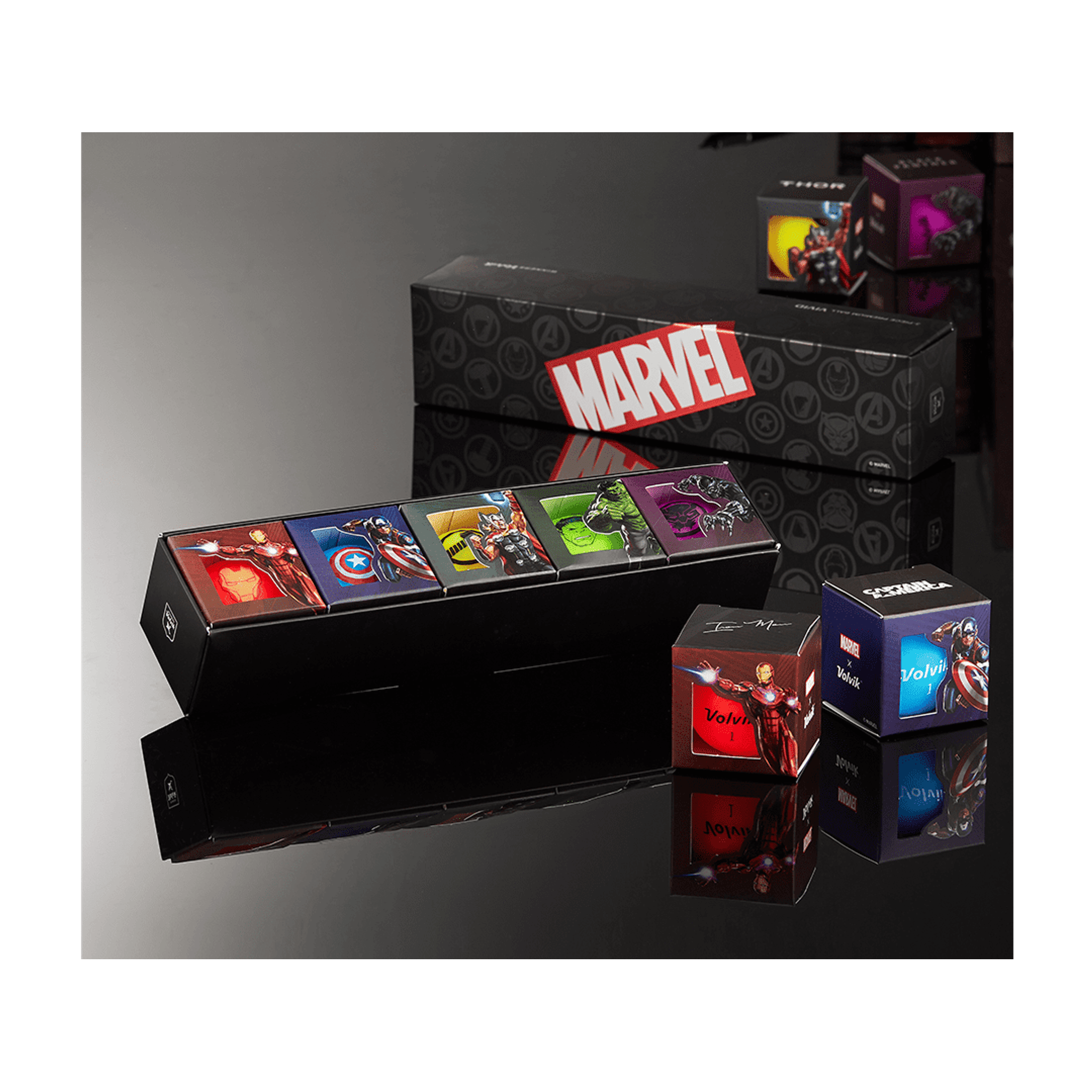 Scatola dei personaggi Marvel 5 Volvik