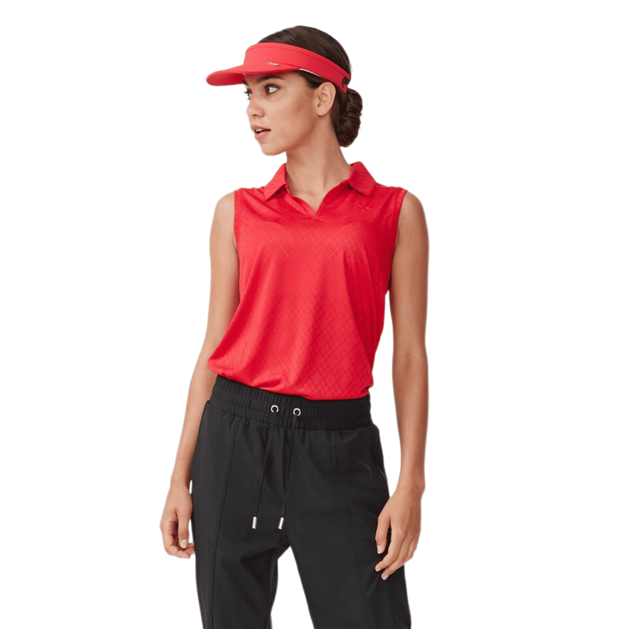 Röhnisch Polo Argyle senza maniche rosso donna