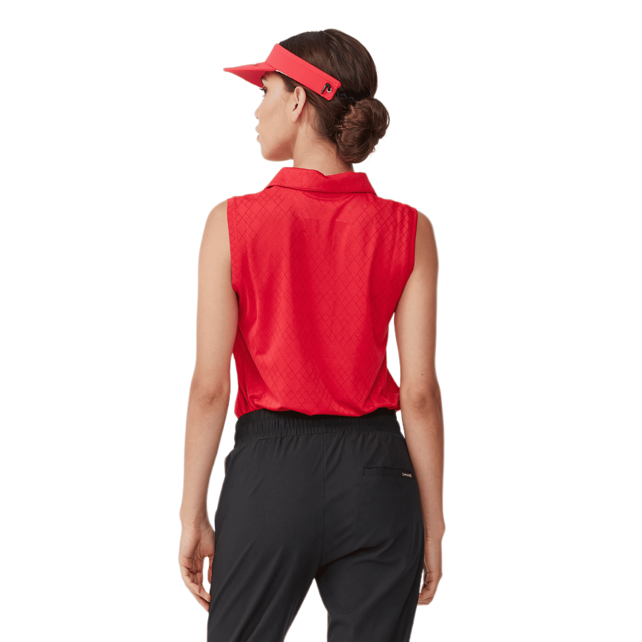 Röhnisch Polo Argyle senza maniche rosso donna