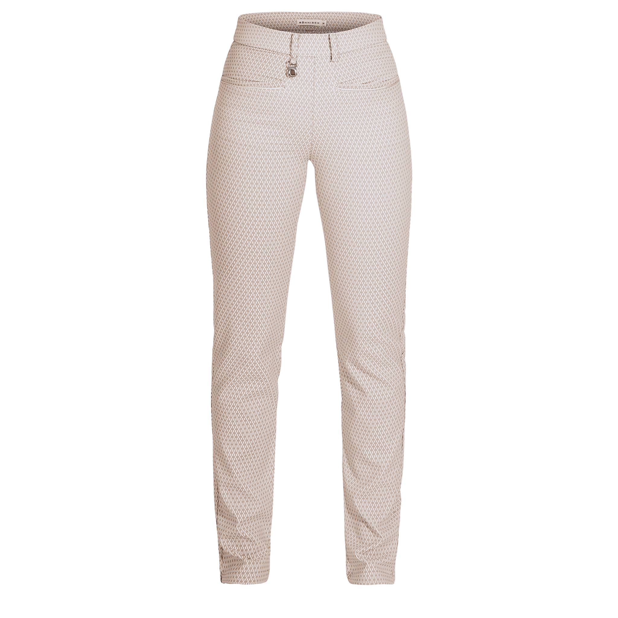 Pantaloni da golf Röhnisch Smooth Mushroom/White Checked da donna