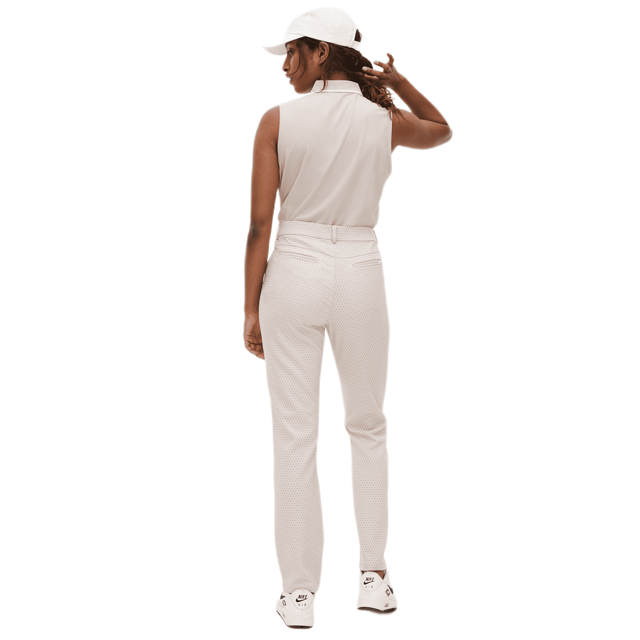 Pantaloni da golf Röhnisch Smooth Mushroom/White Checked da donna